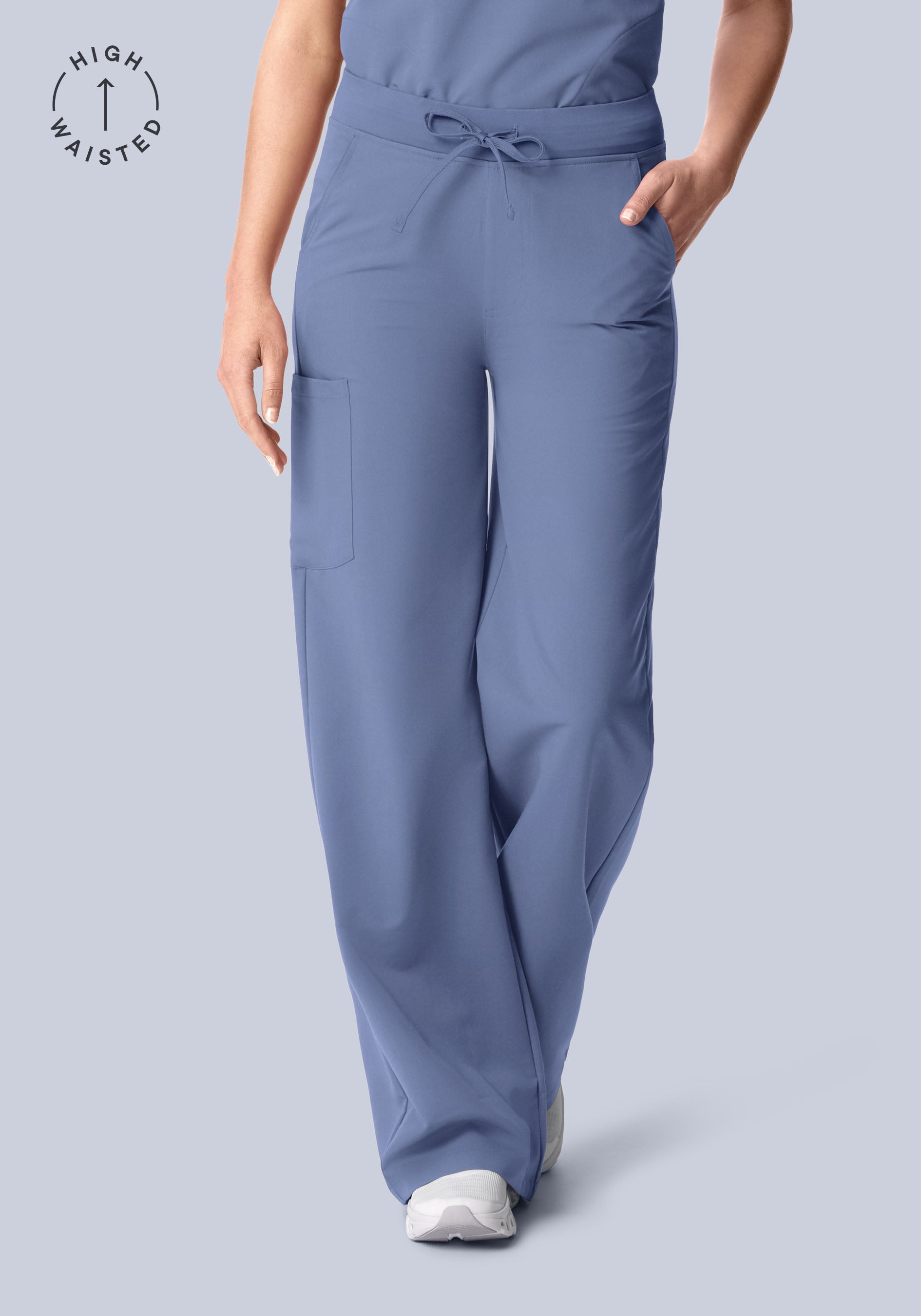 High Waisted Wide Leg Periwinkle