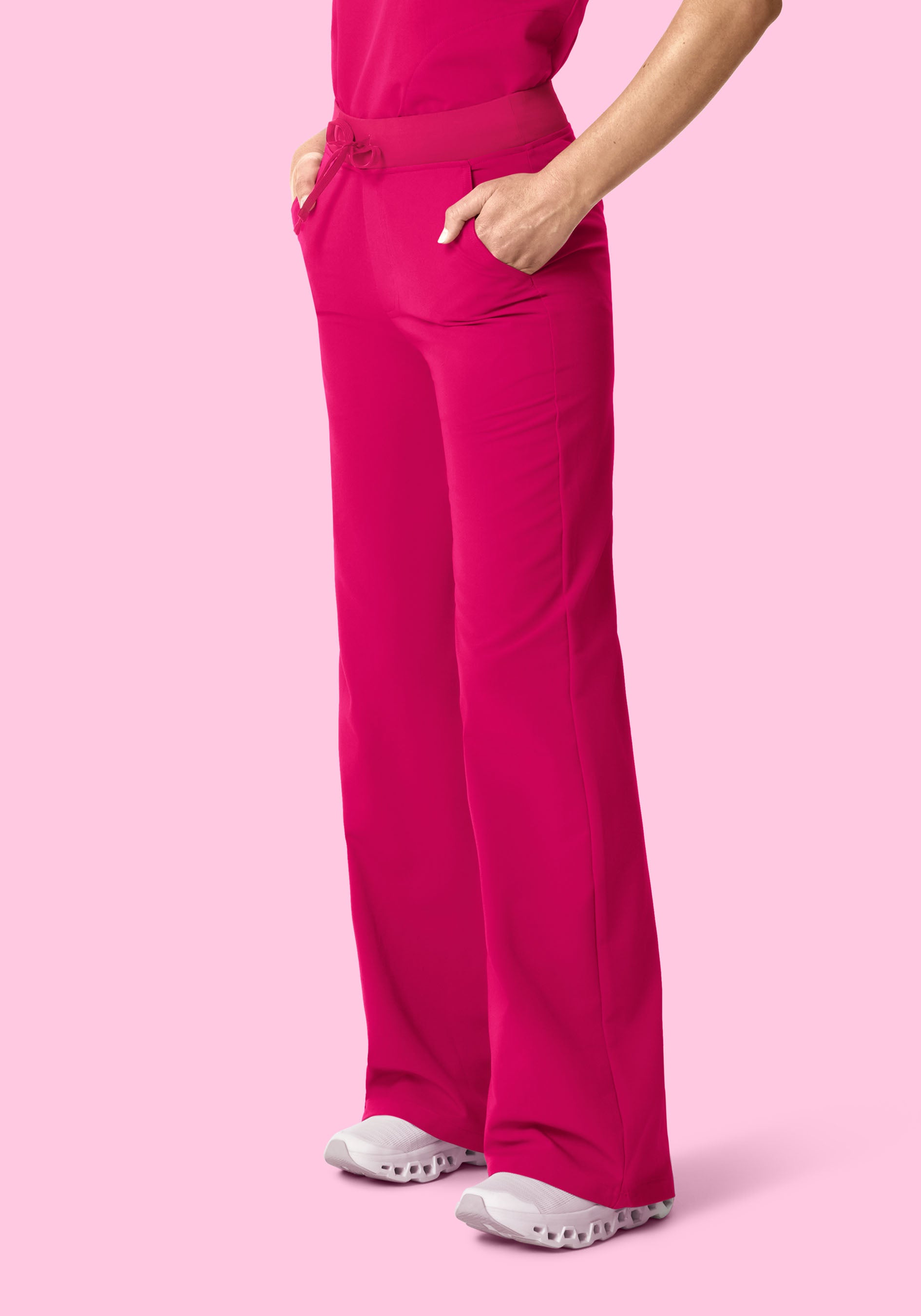 High Waisted Wide Leg Raspberry