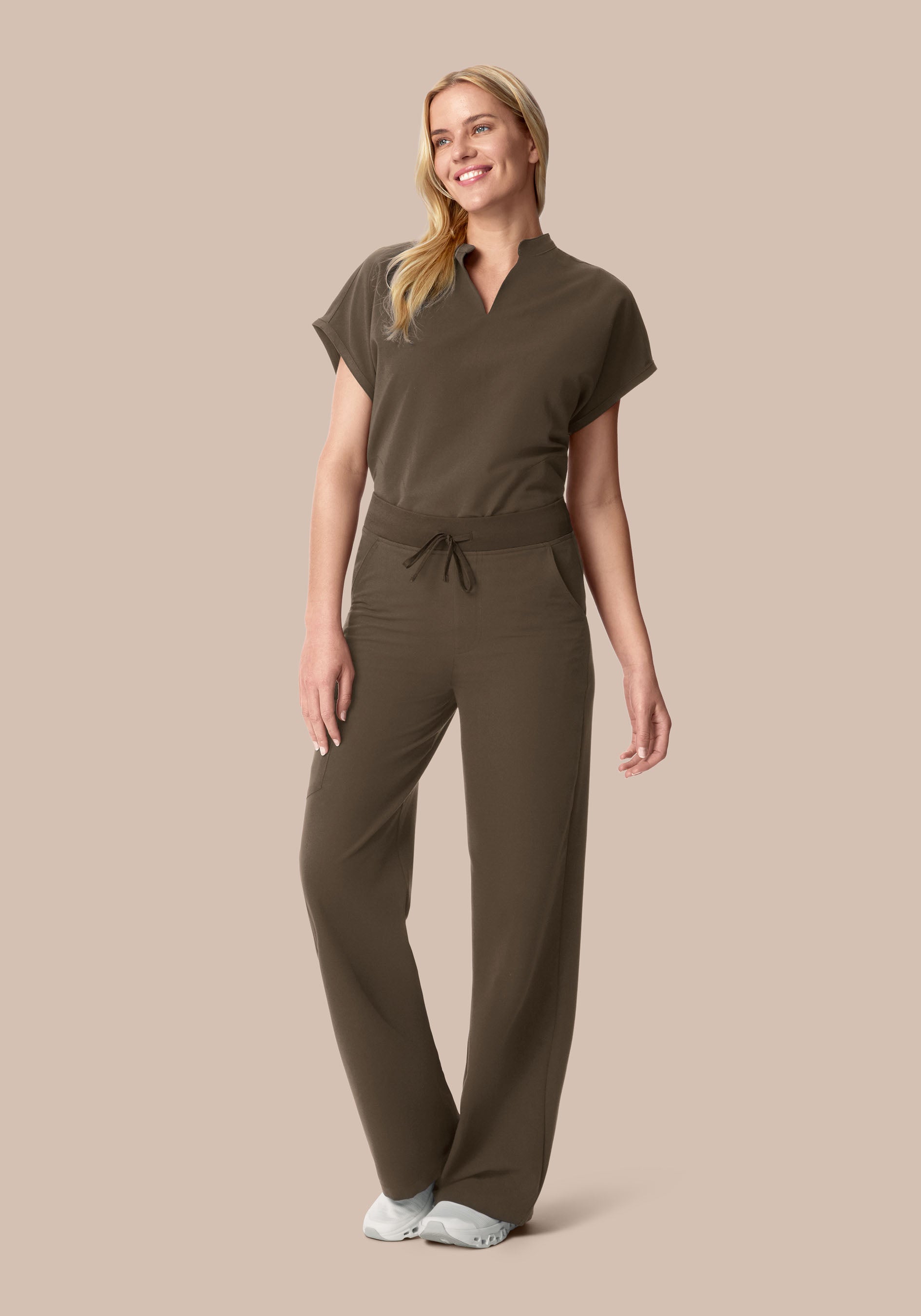 Mandarin Dolman Top Truffle