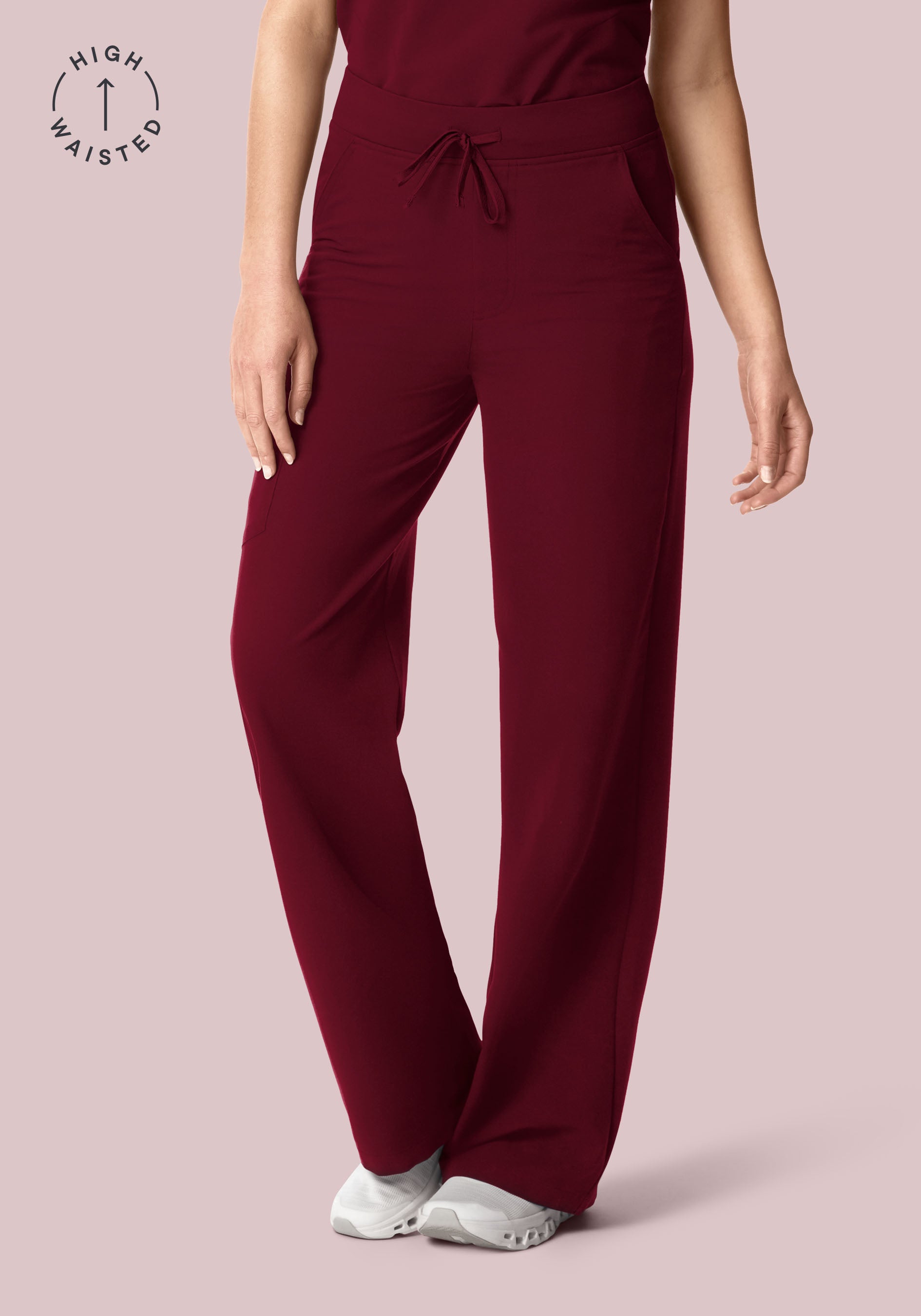 High Waisted Wide Leg Wine