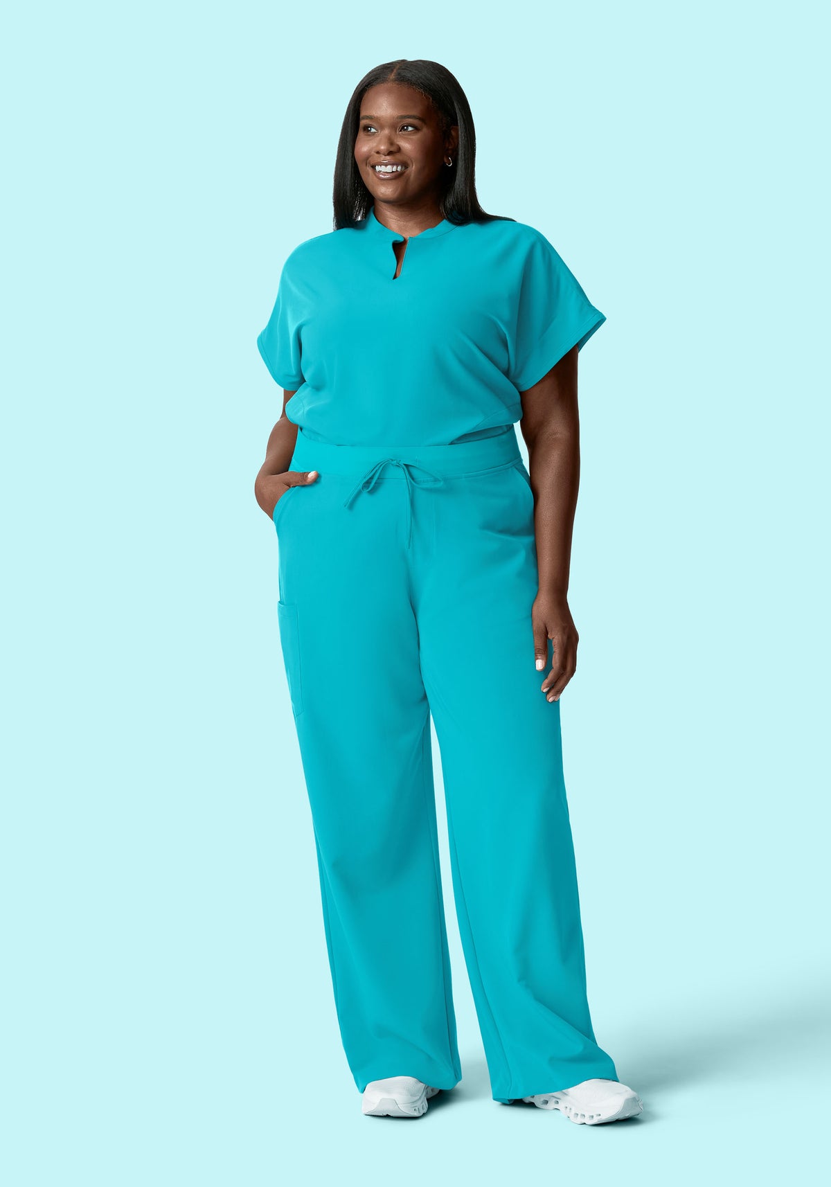 High Waisted Wide Leg Teal