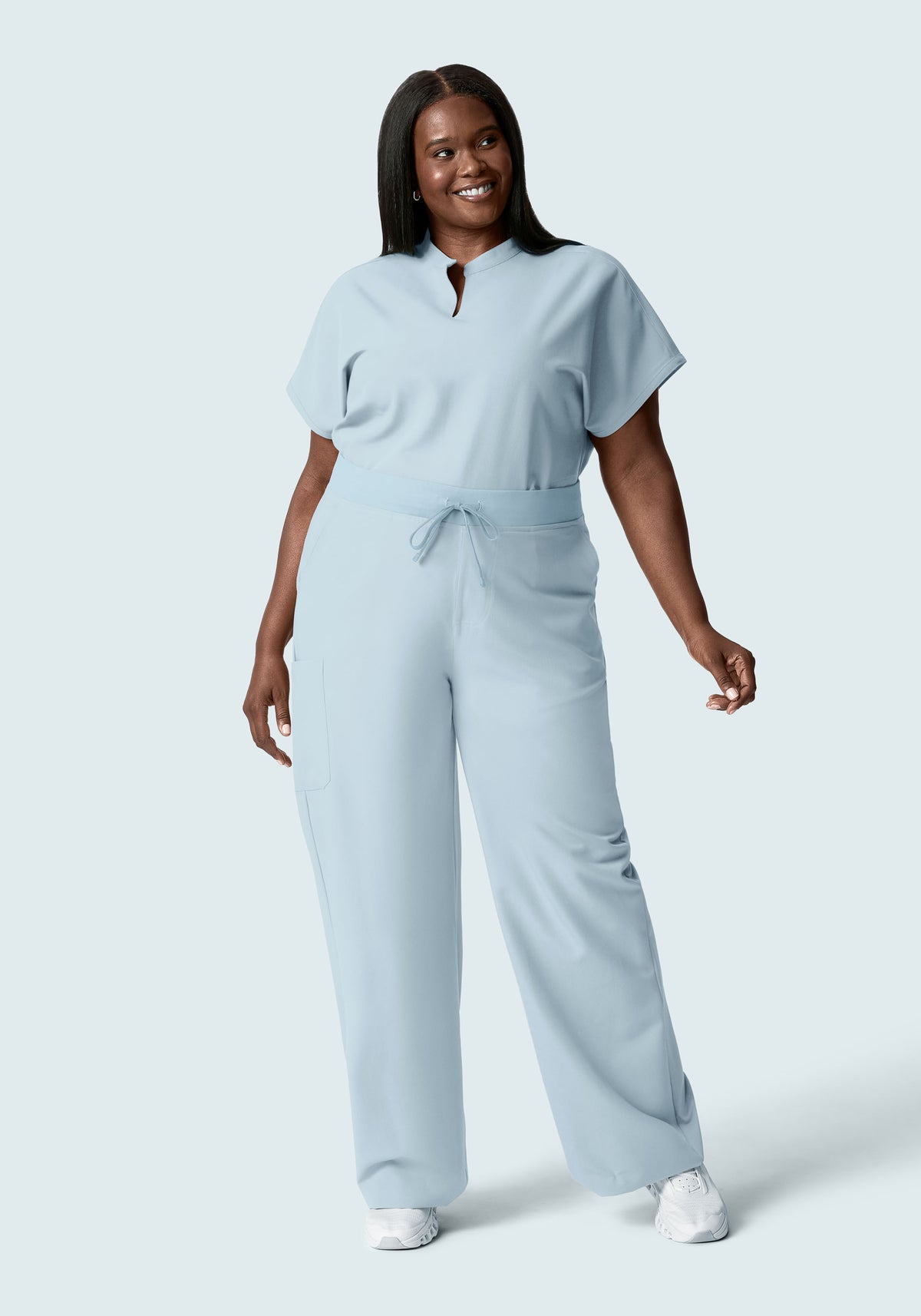 High Waisted Wide Leg Powder Blue