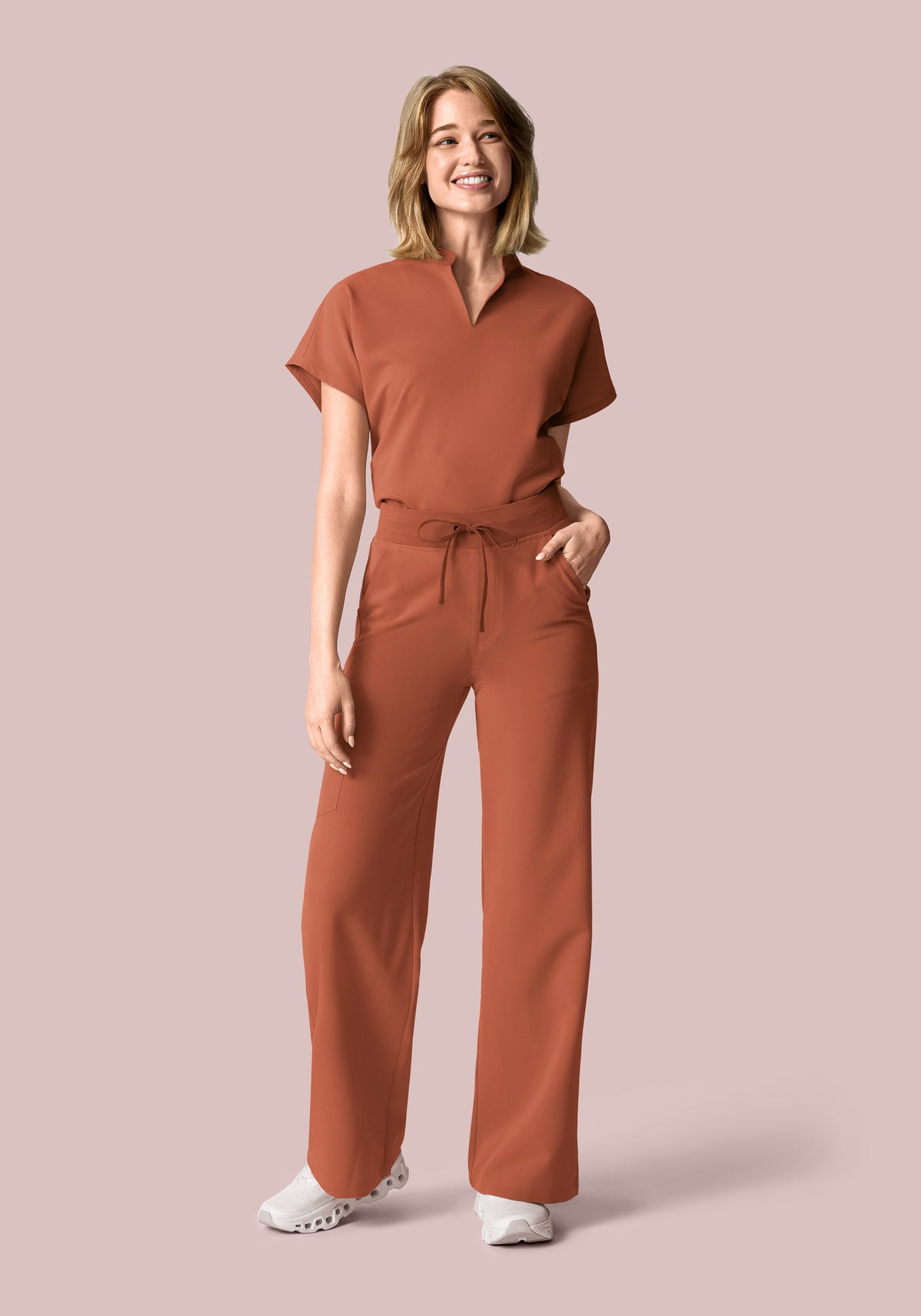 High Waisted Wide Leg Chestnut