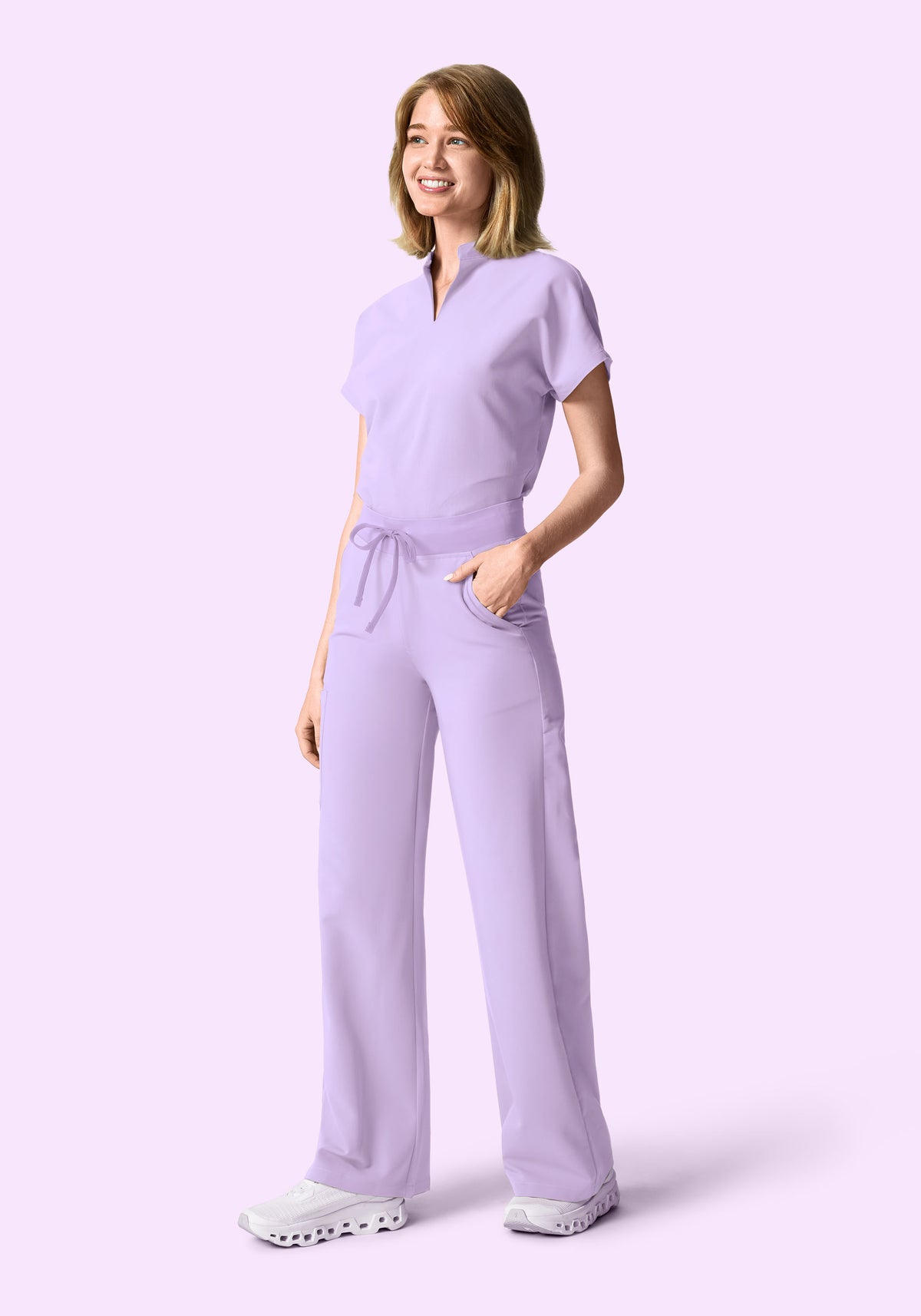 High Waisted Wide Leg Cool Lavender