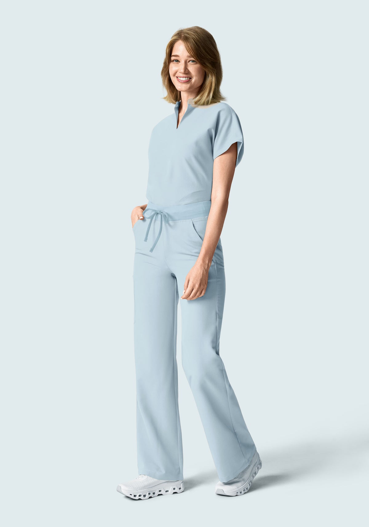 High Waisted Wide Leg Powder Blue