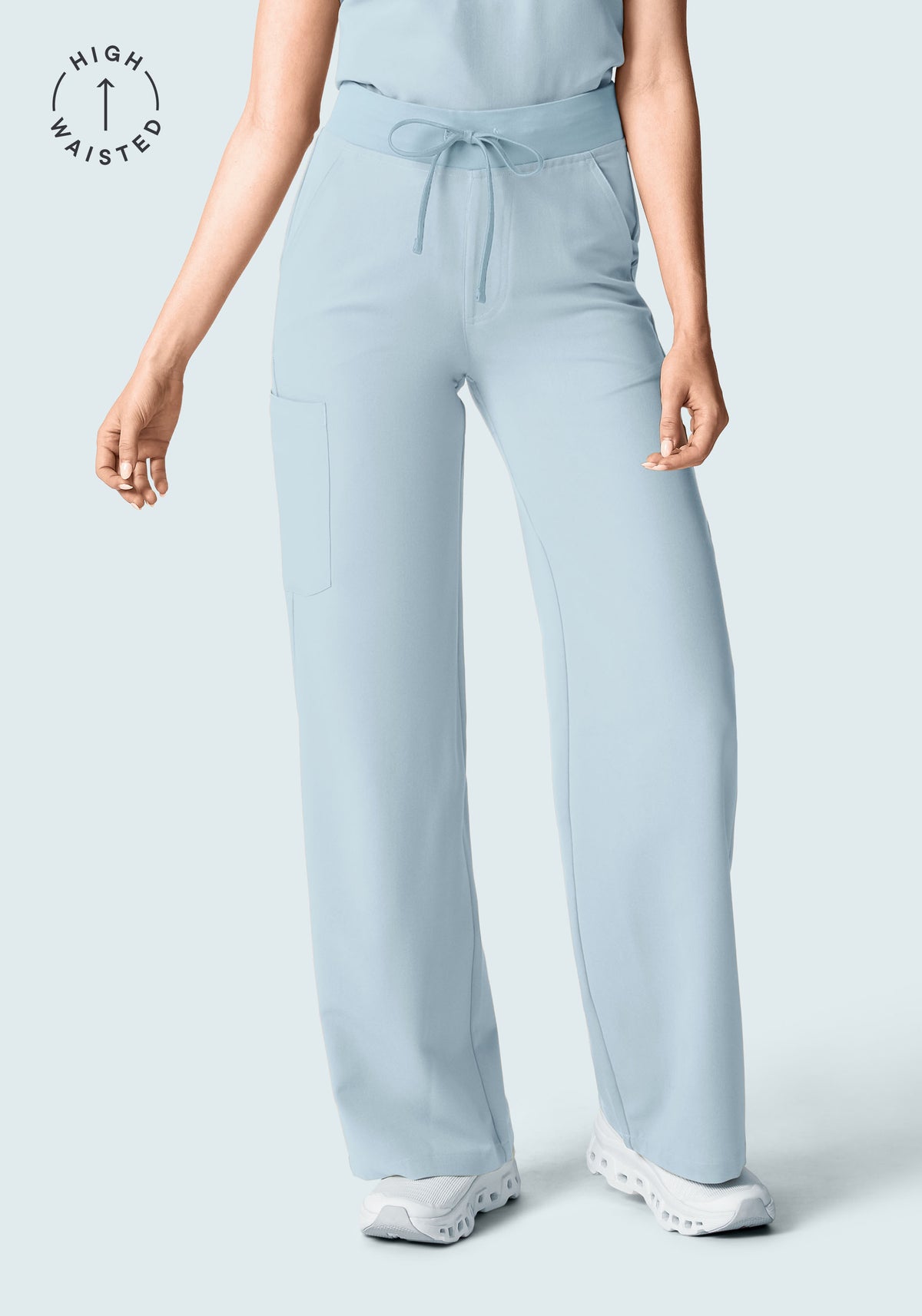 High Waisted Wide Leg Powder Blue