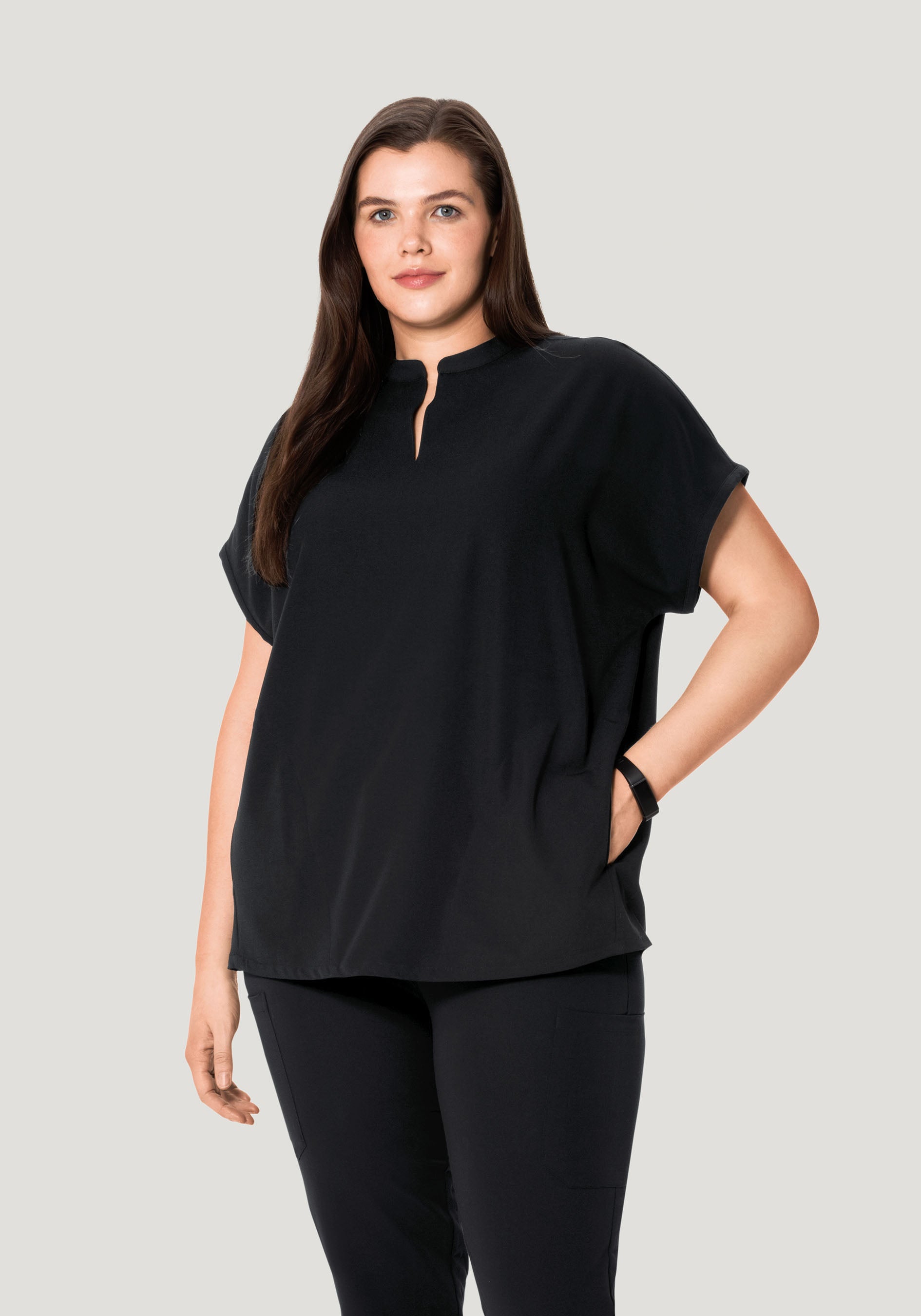 Mandarin Dolman Top Black