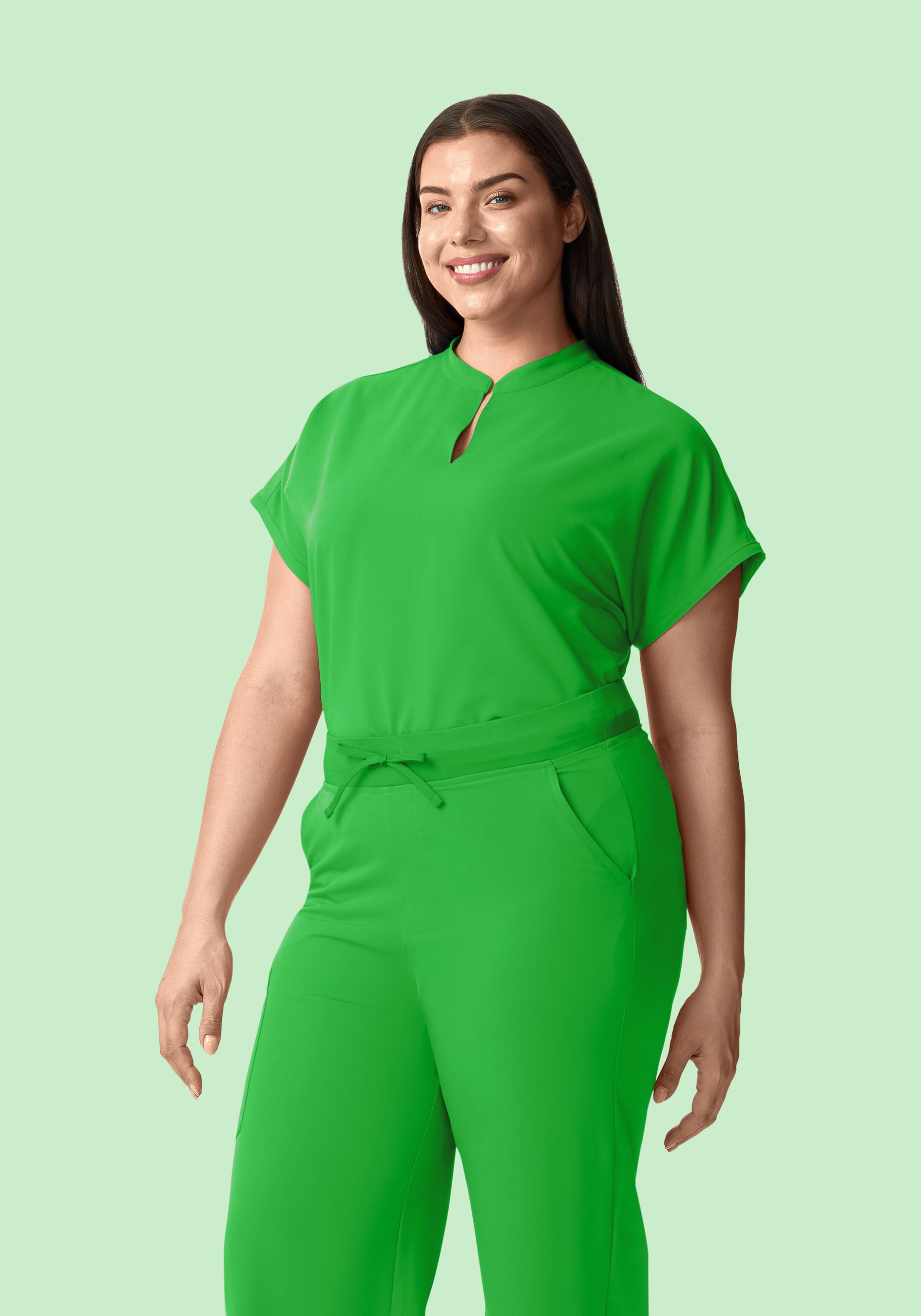 Mandarin Dolman Top Kelly Green