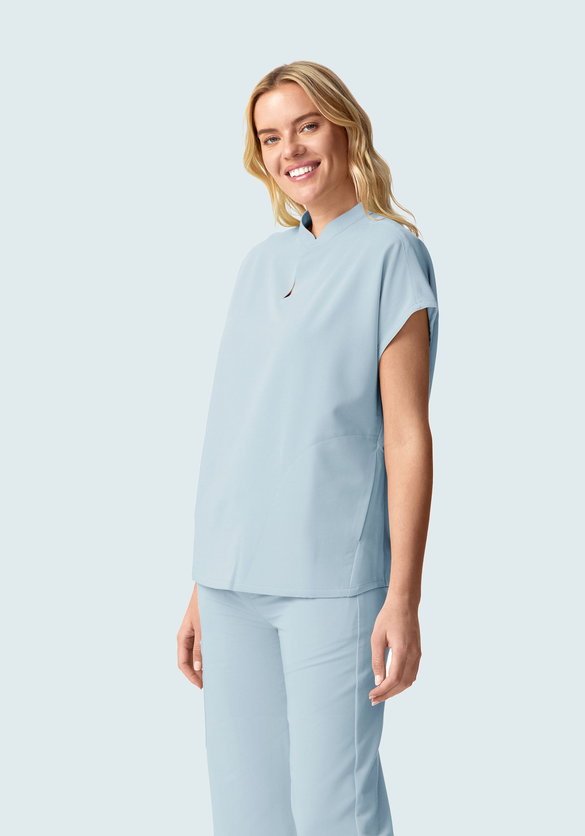 Mandarin Dolman Top Powder Blue