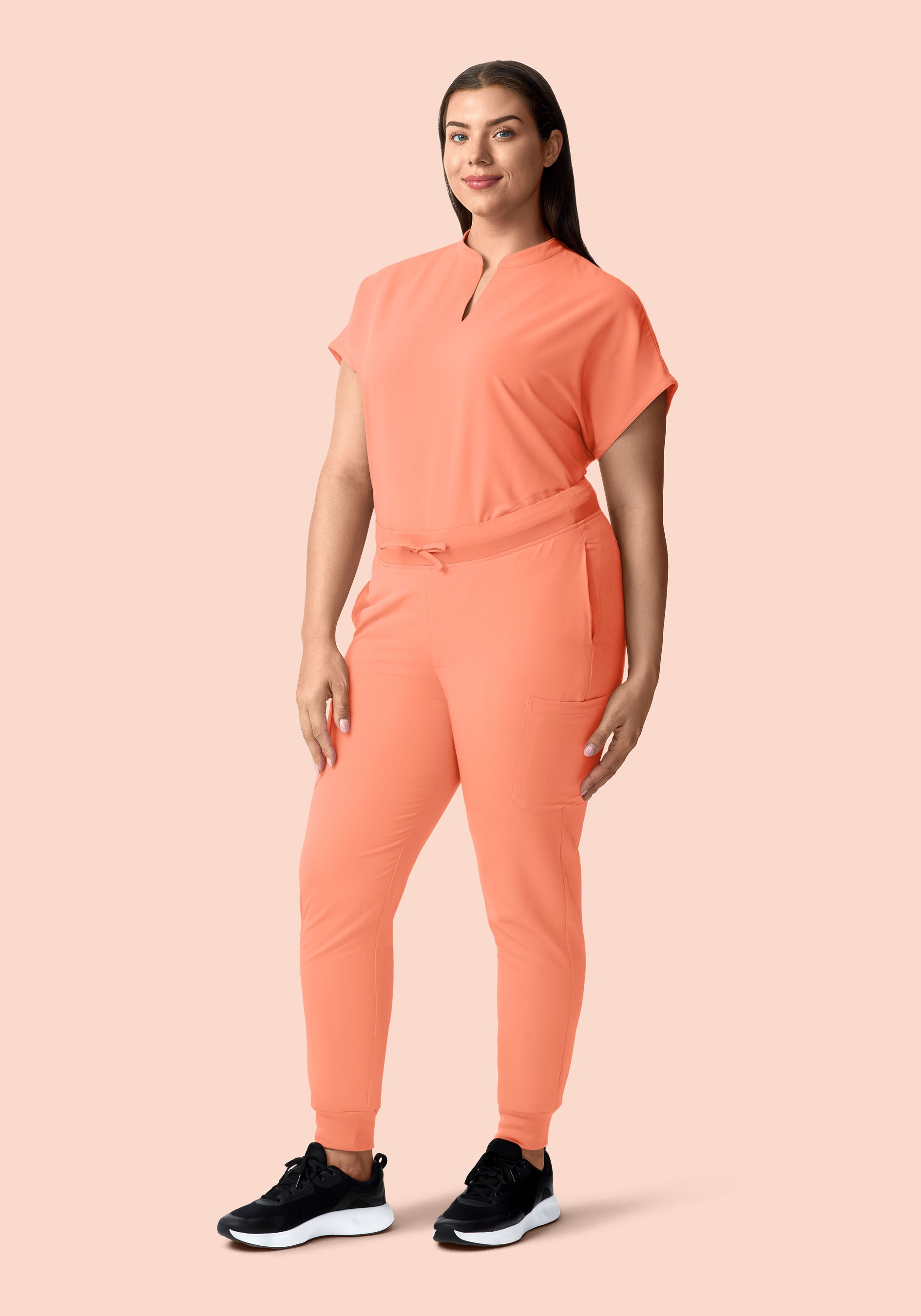 Mandarin Dolman Top Peach