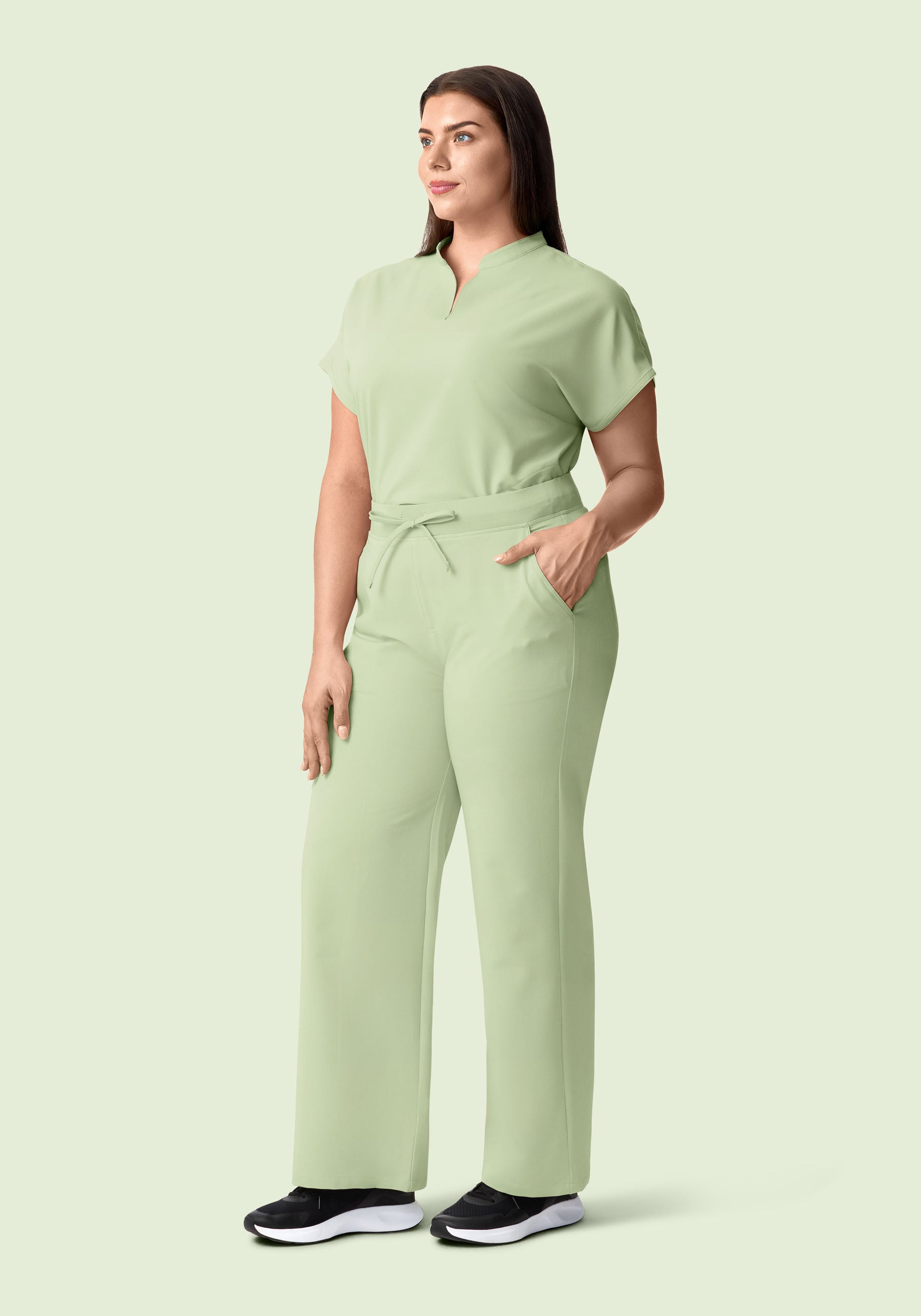 High Waisted Wide Leg Matcha
