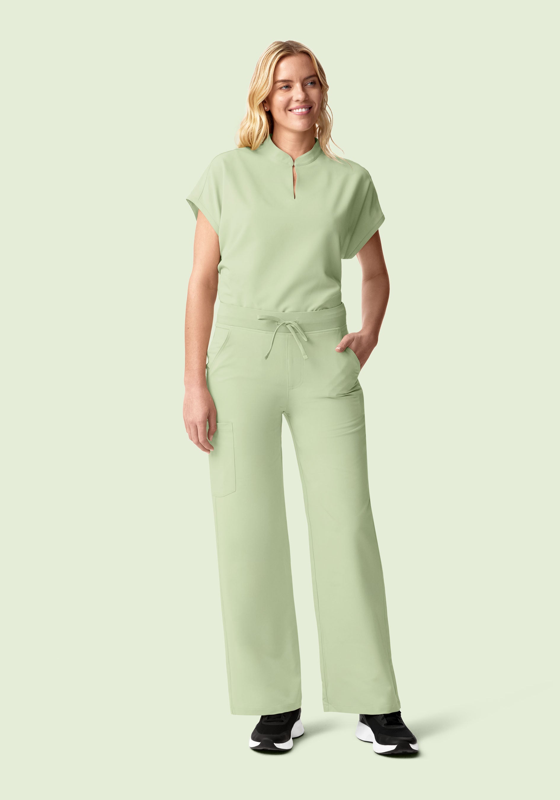 High Waisted Wide Leg Matcha