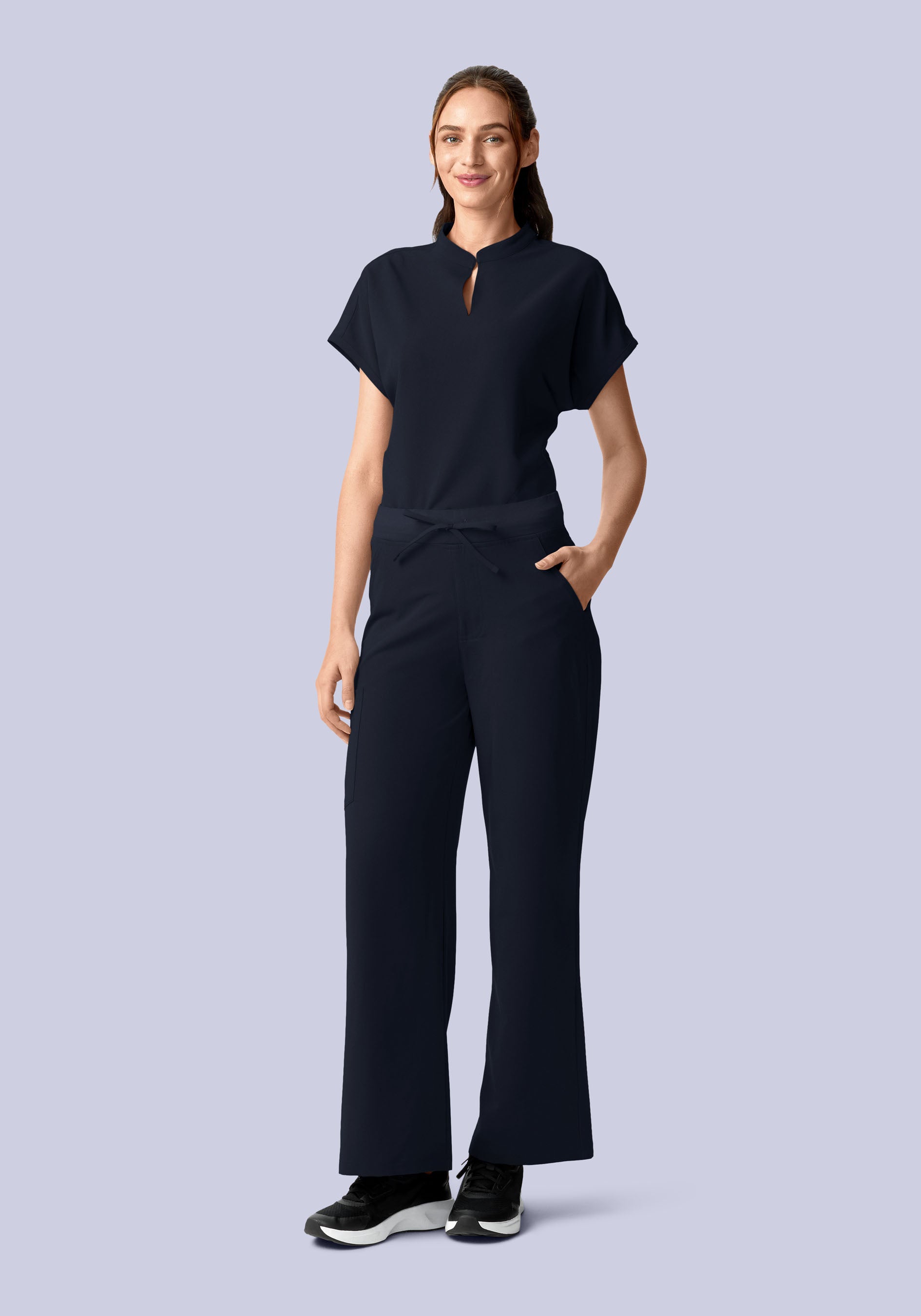 High Waisted Wide Leg Midnight Navy