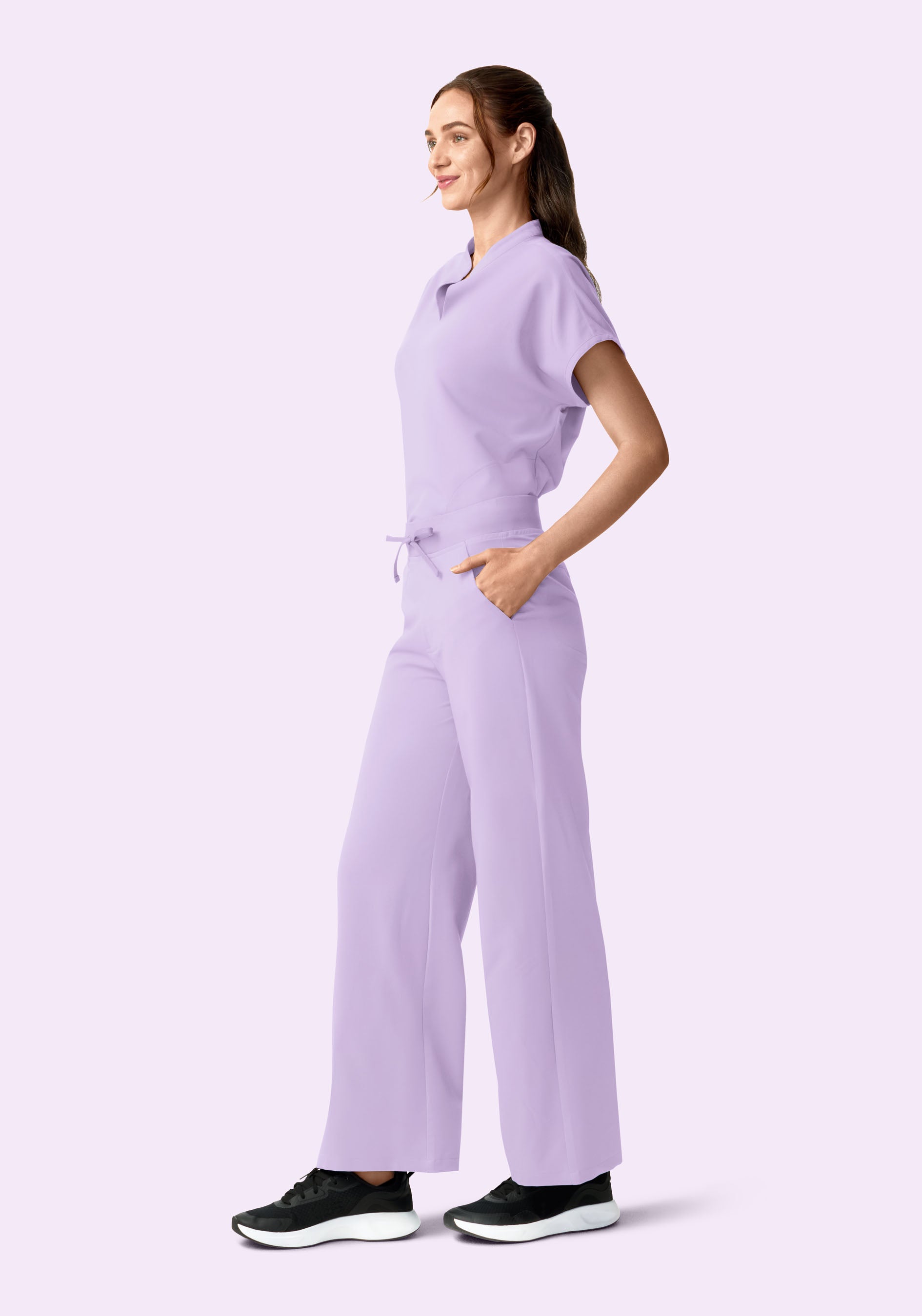 High Waisted Wide Leg Cool Lavender