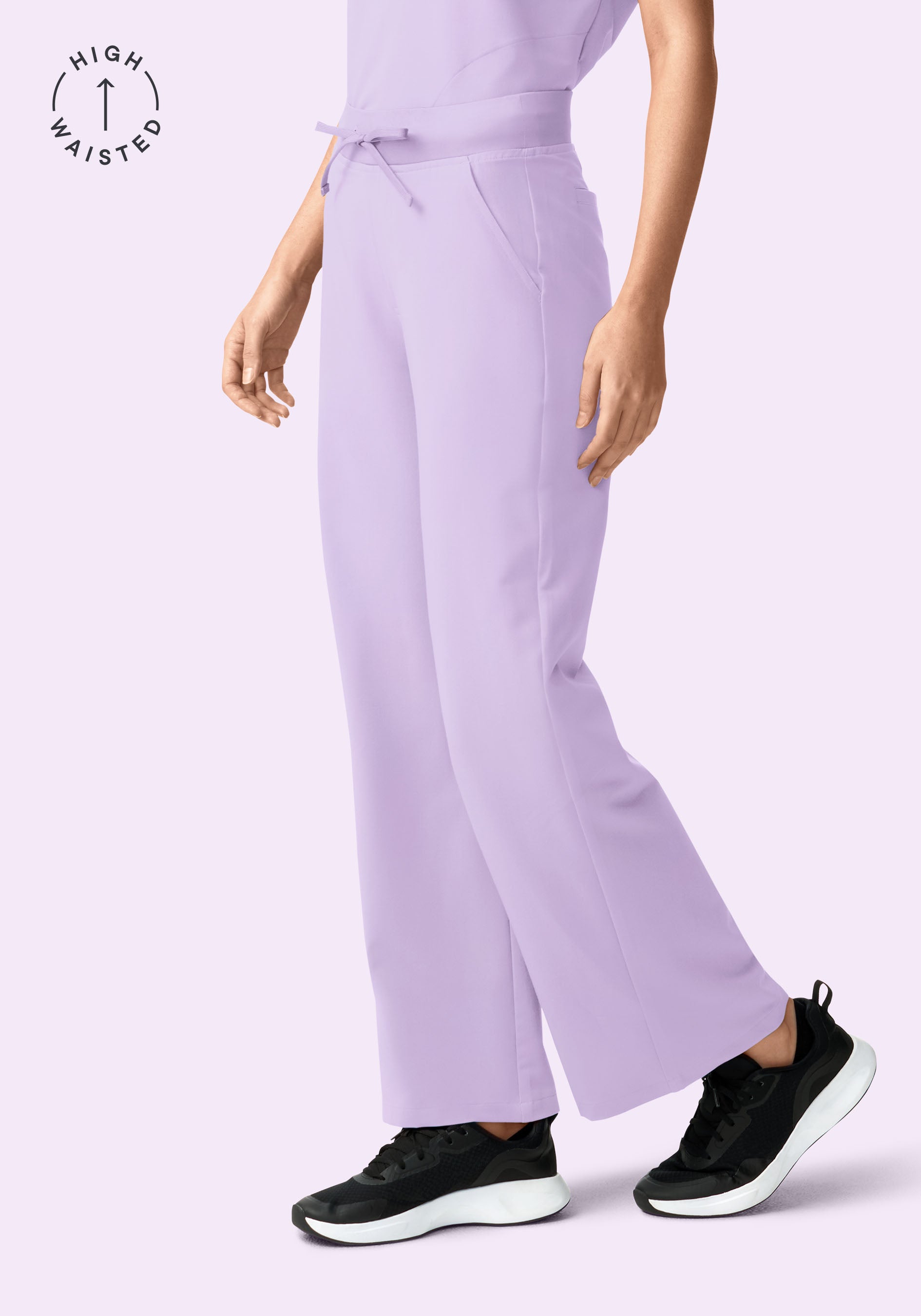 High Waisted Wide Leg Cool Lavender