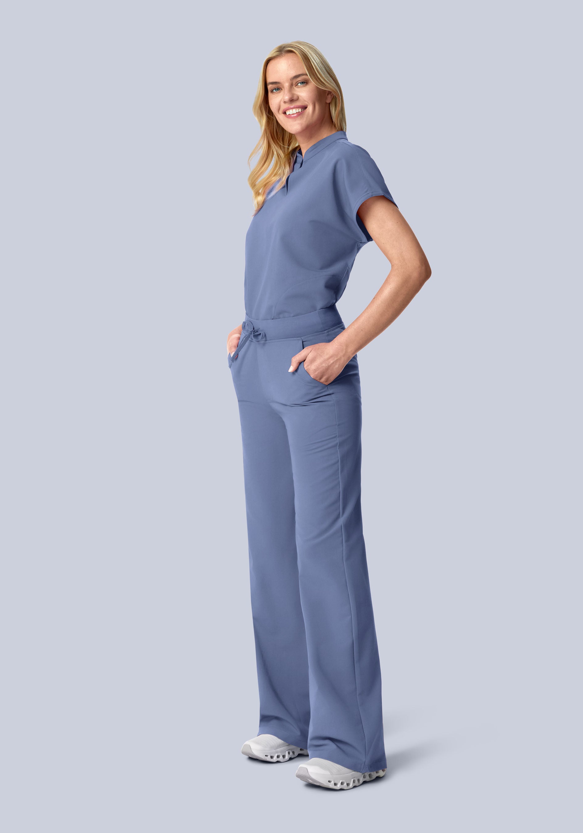 High Waisted Wide Leg Periwinkle