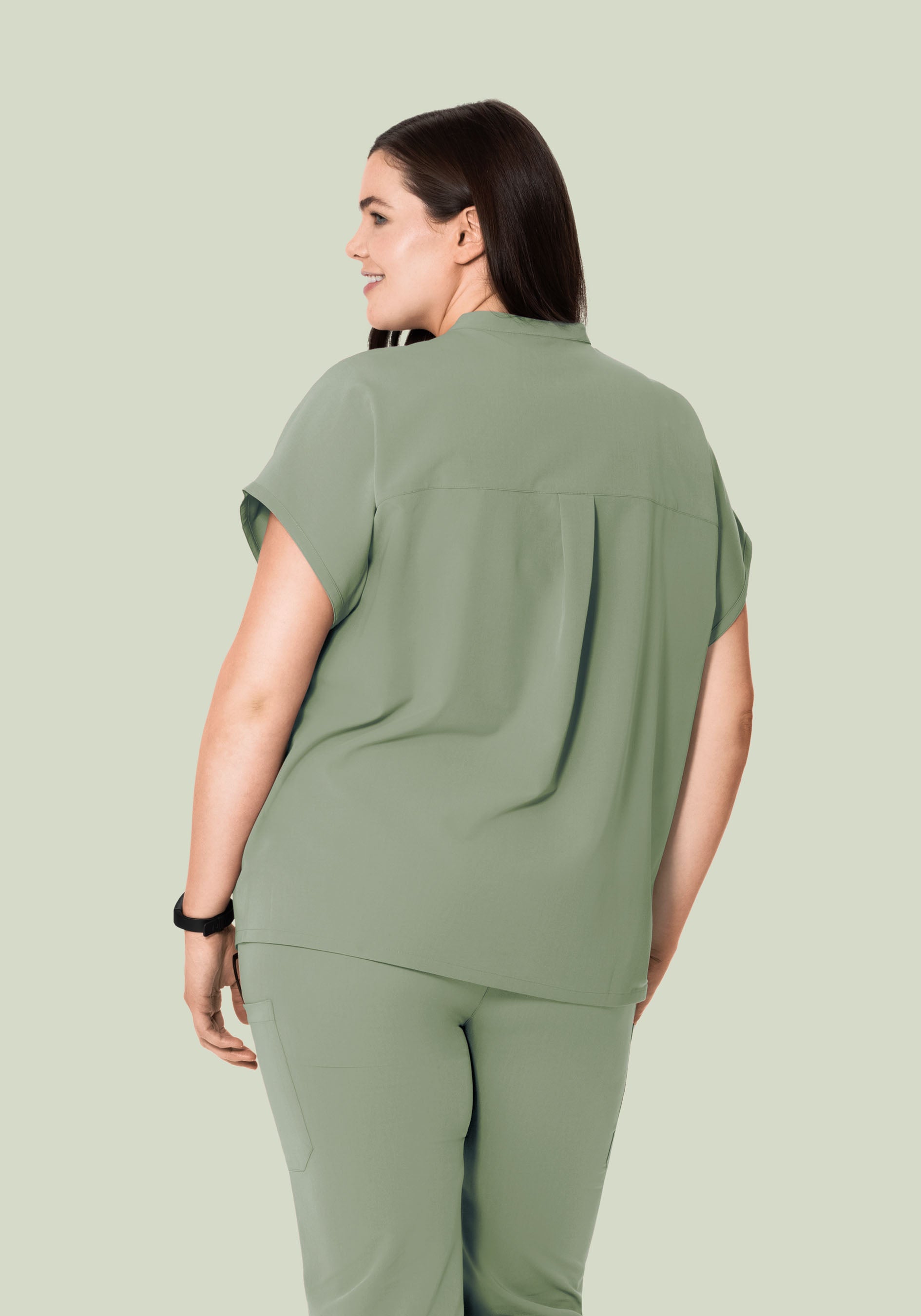 Mandarin Dolman Top Cool Sage