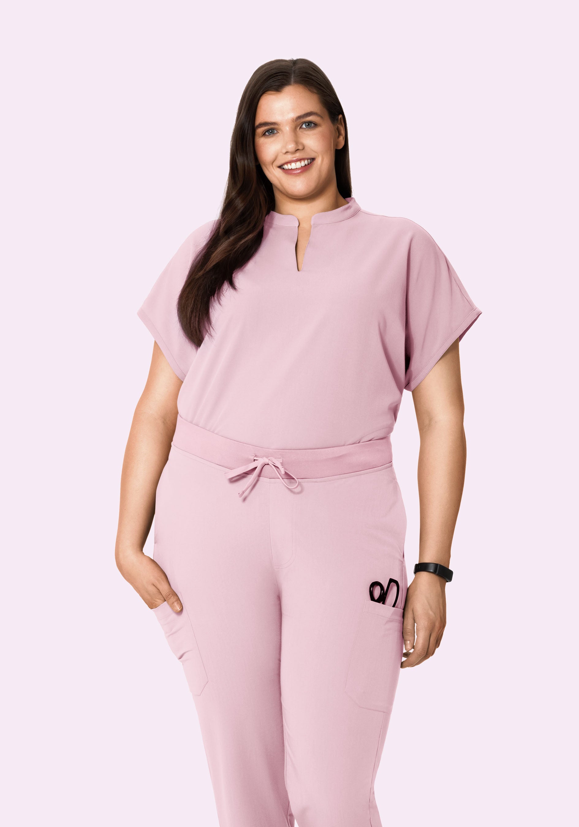 Mandarin Dolman Top Pink Pearl