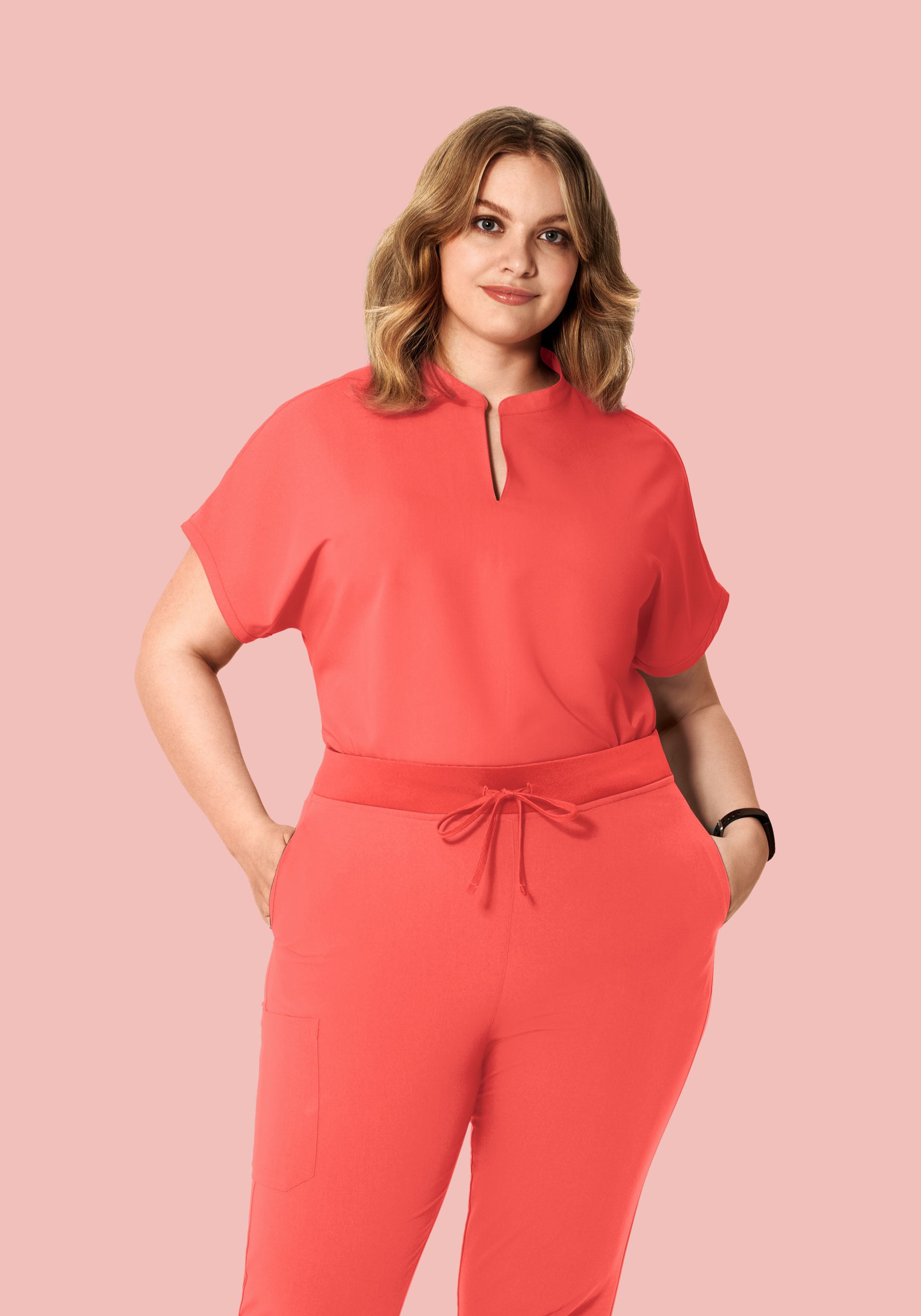 Mandarin Dolman Top Sunkissed Coral