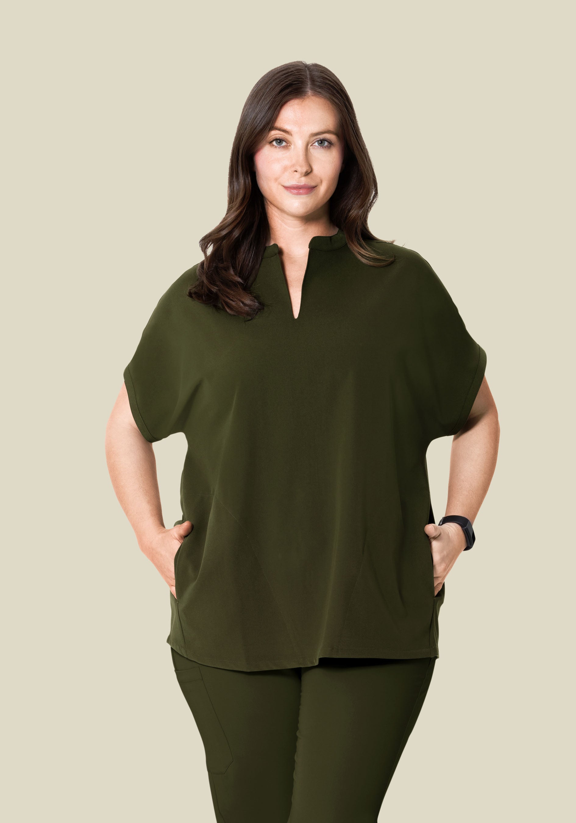 Mandarin Dolman Top Olive
