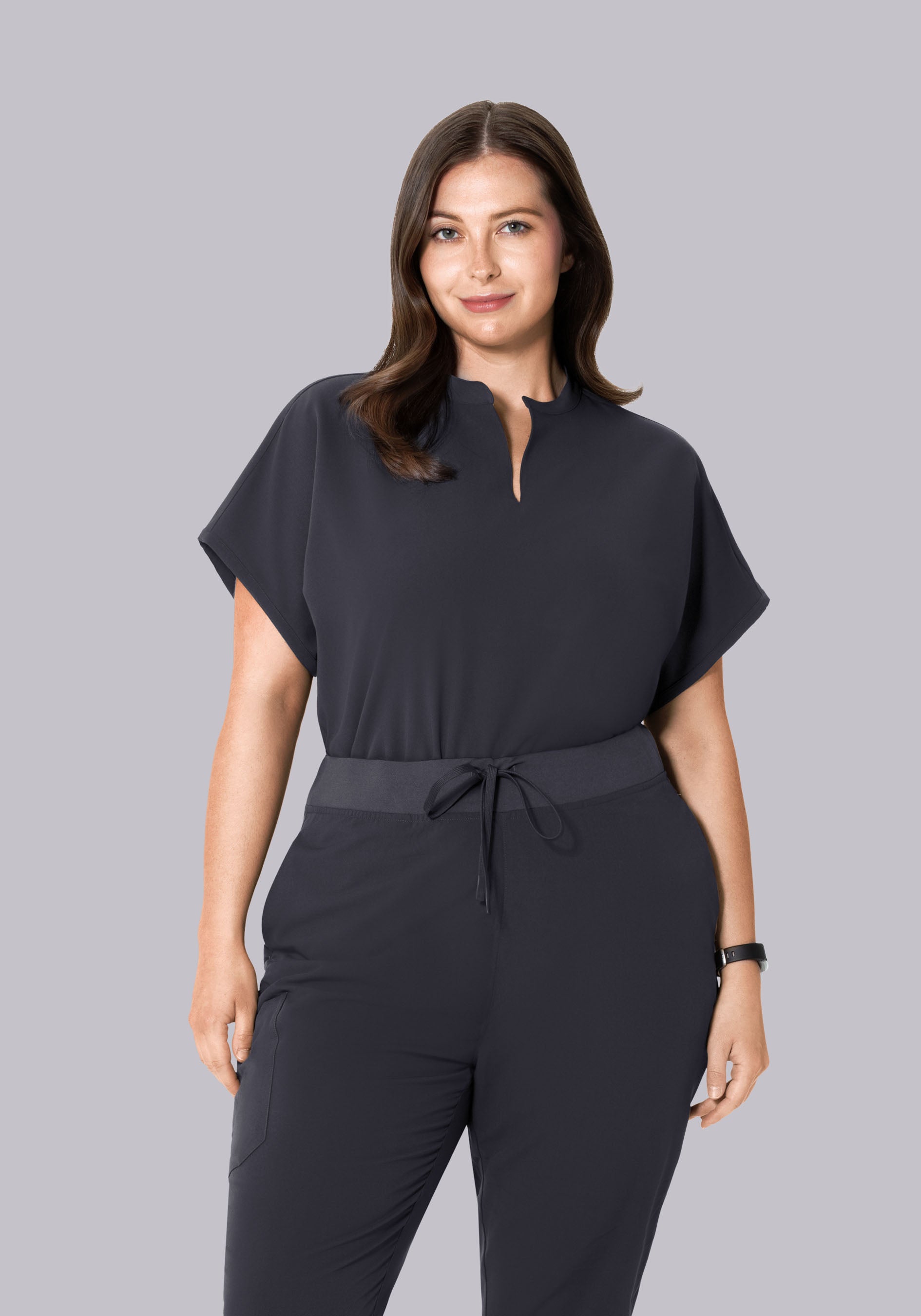 Mandarin Dolman Top Pewter