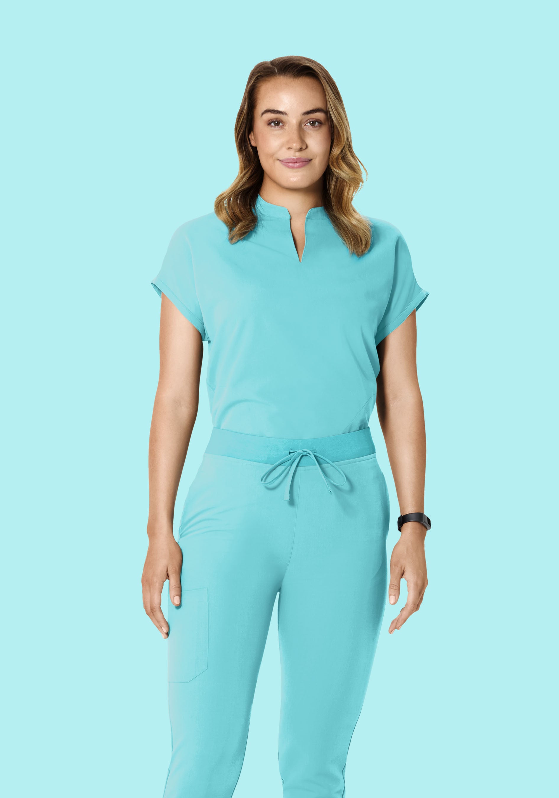 Mandarin Dolman Top Aqua