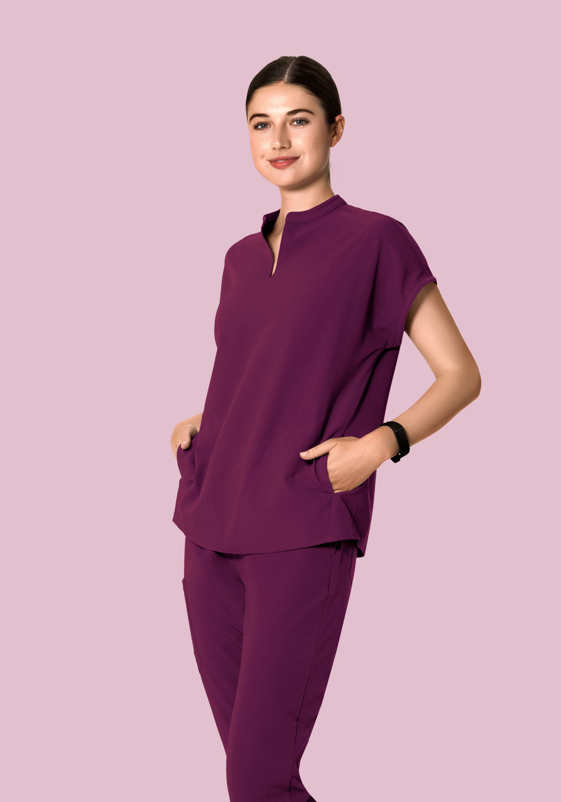 Mandarin Dolman Top Plum