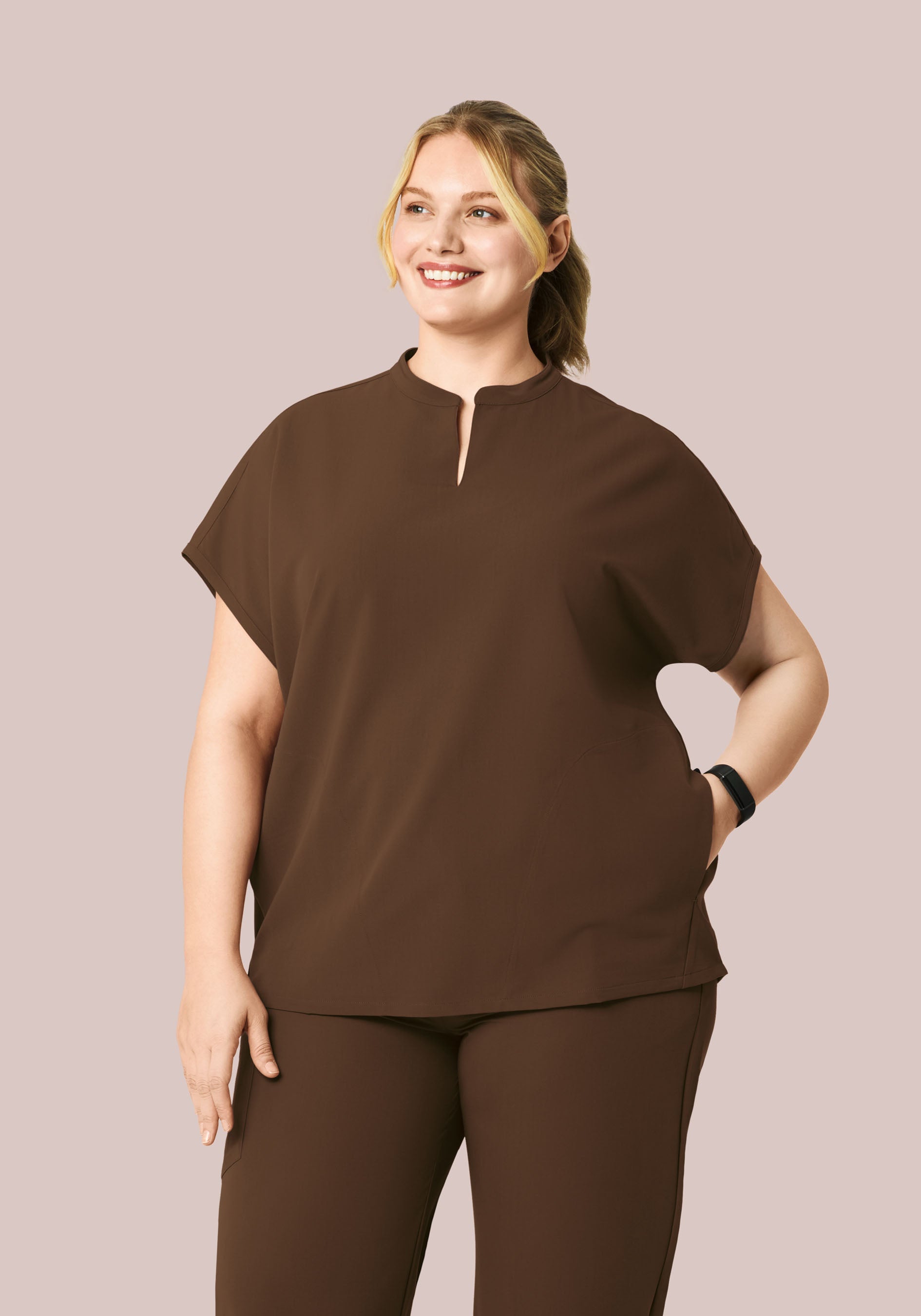 Mandarin Dolman Top Chocolate Brown