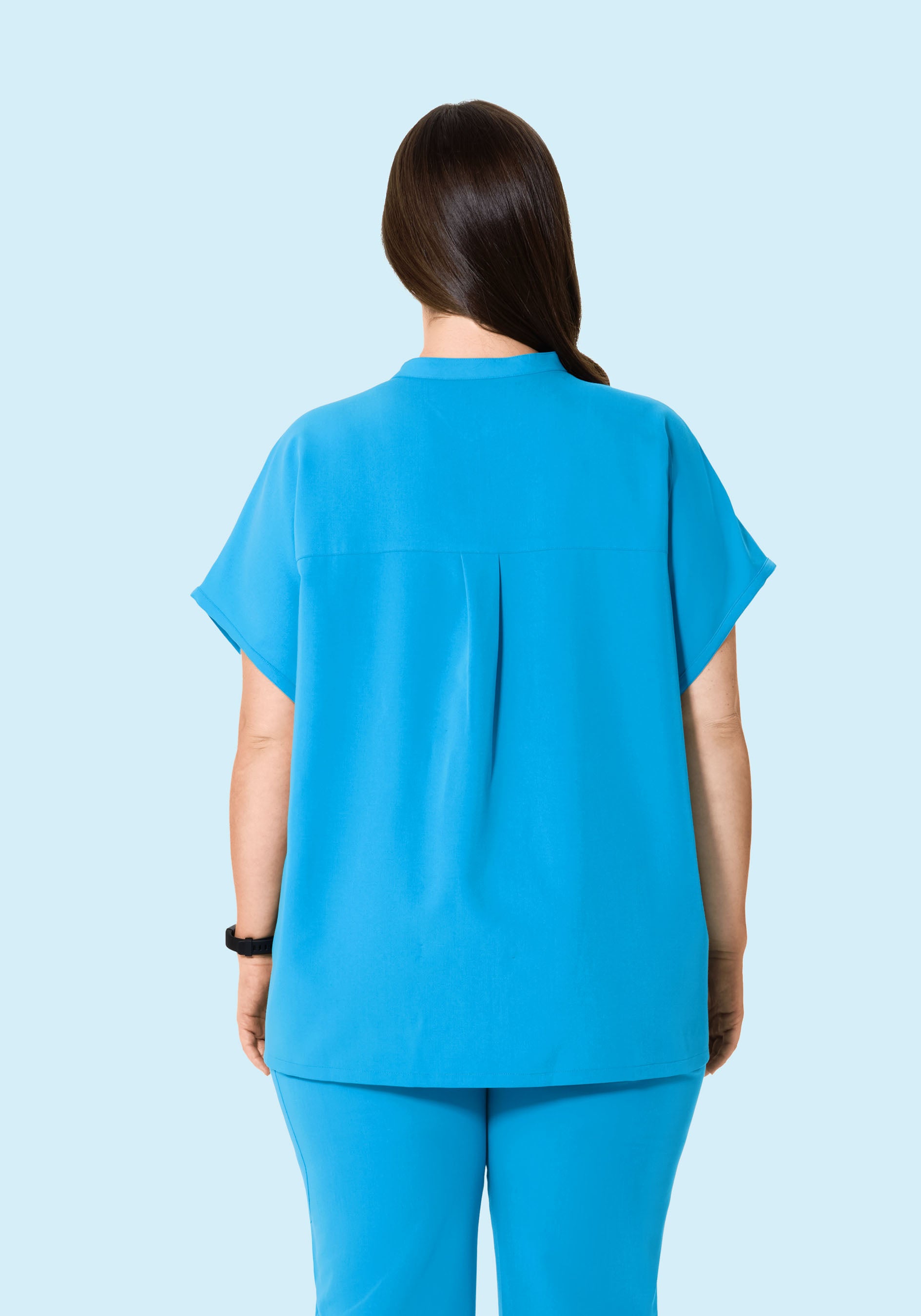 Mandarin Dolman Top Horizon Blue