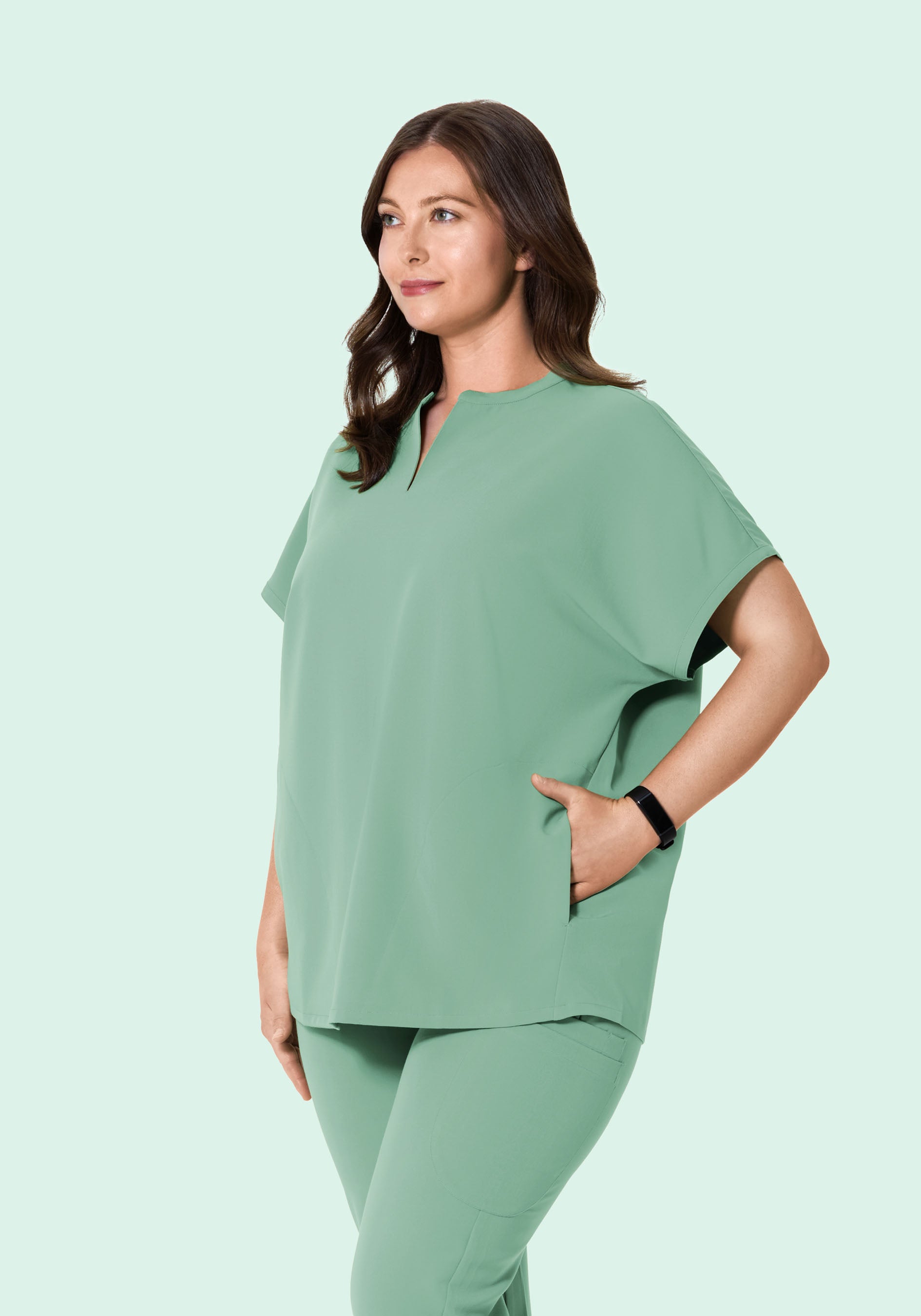 Mandarin Dolman Top Jade