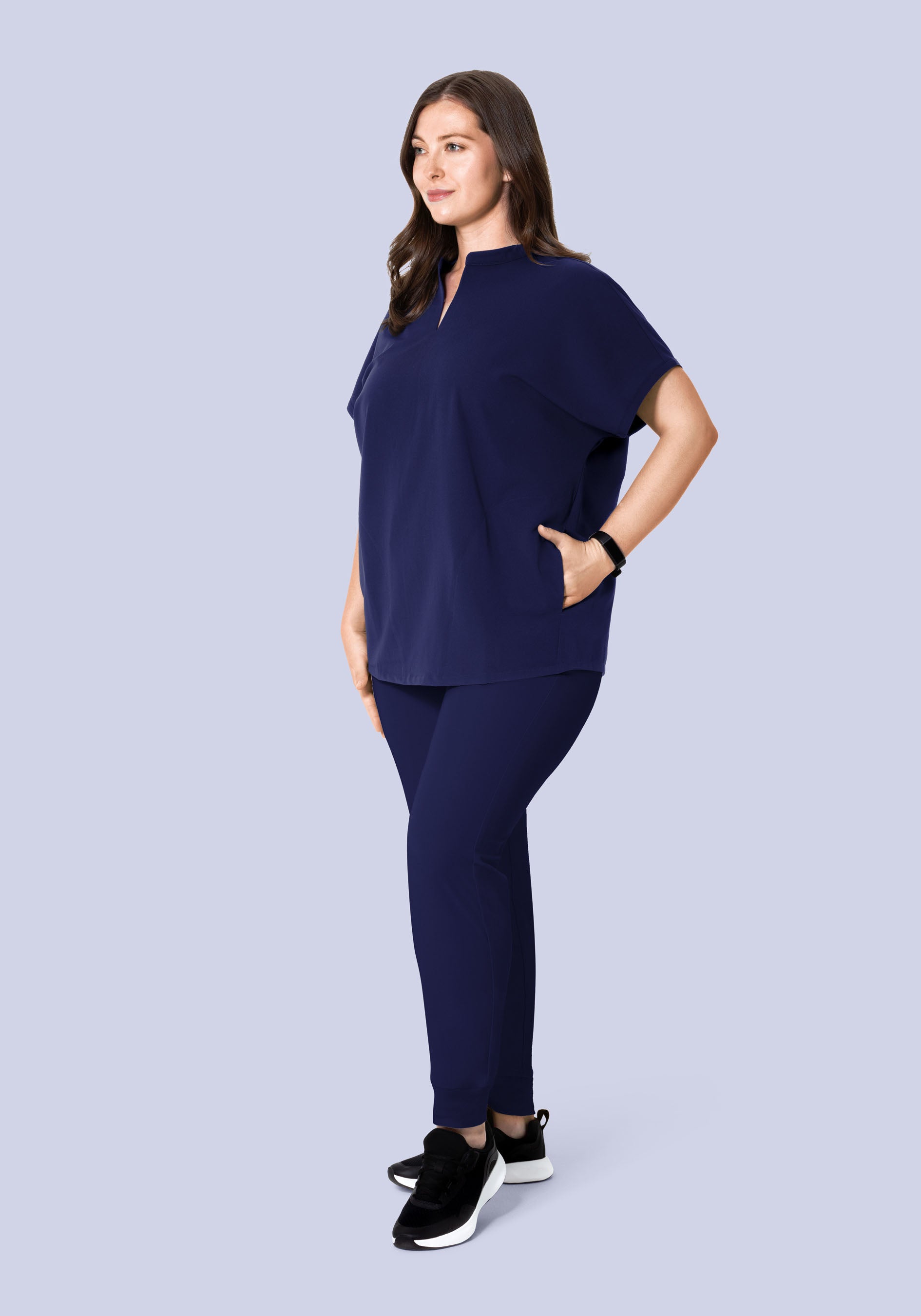 Mandarin Dolman Top Navy