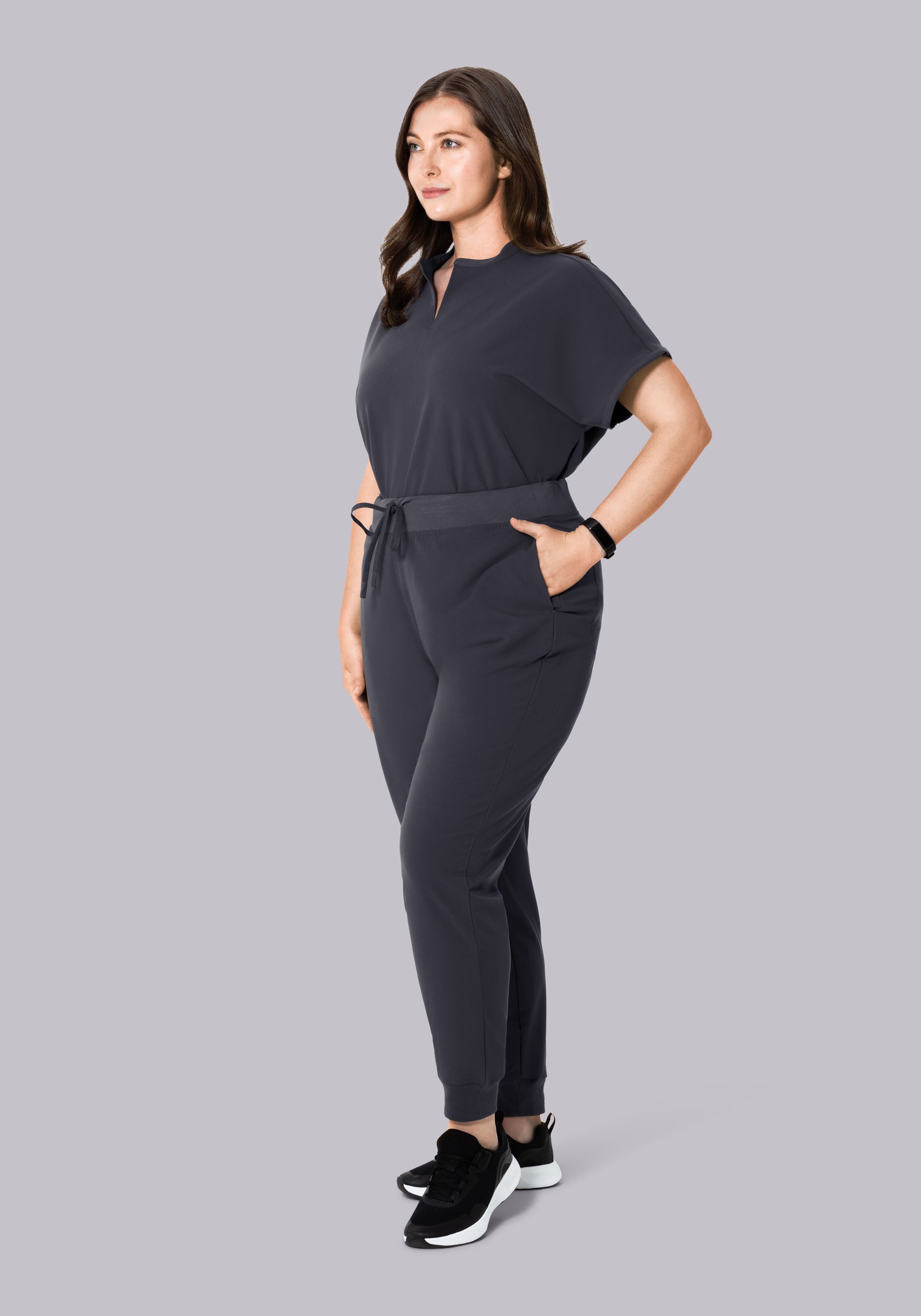 Mandarin Dolman Top Pewter