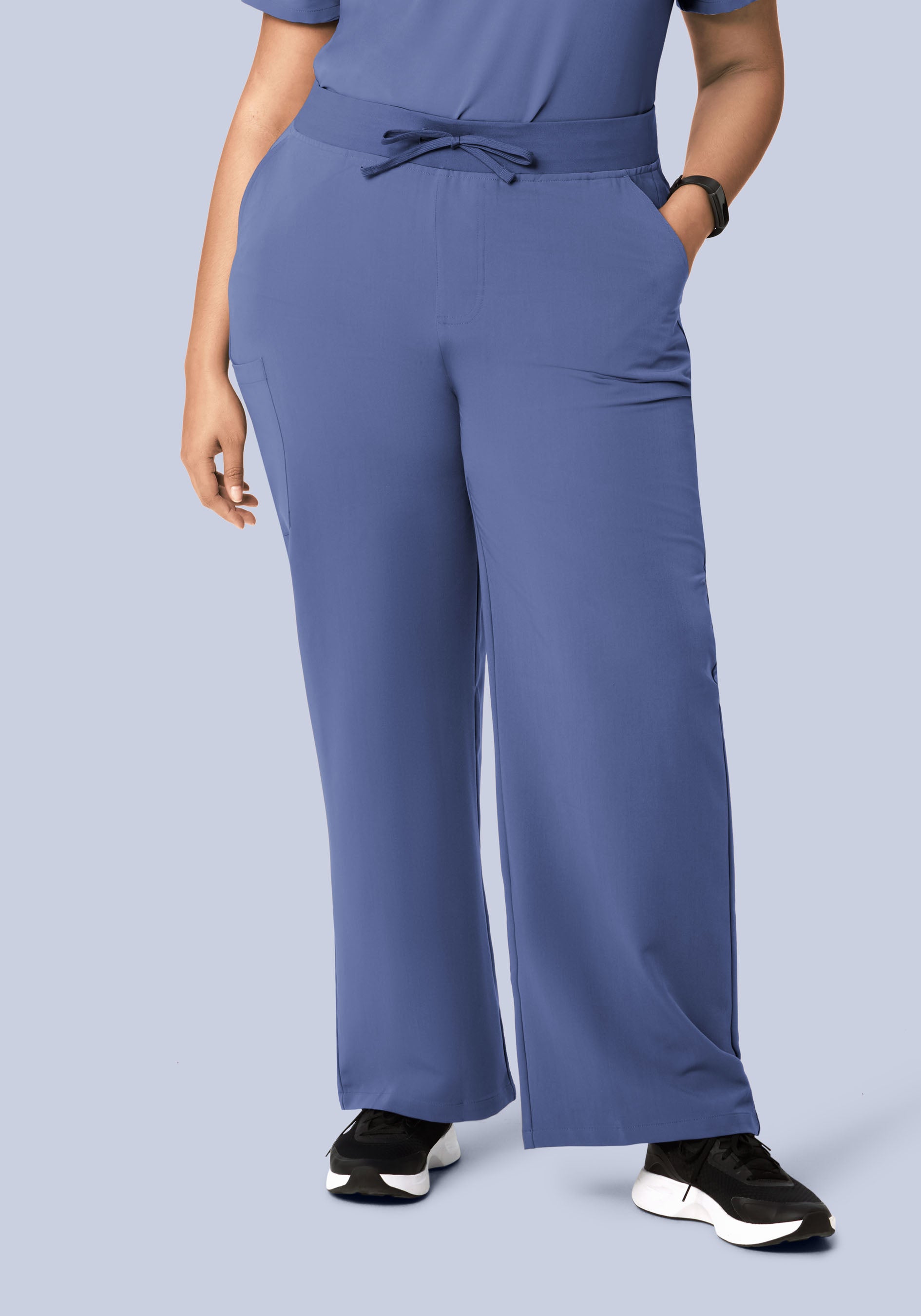 High Waisted Wide Leg Deep Periwinkle