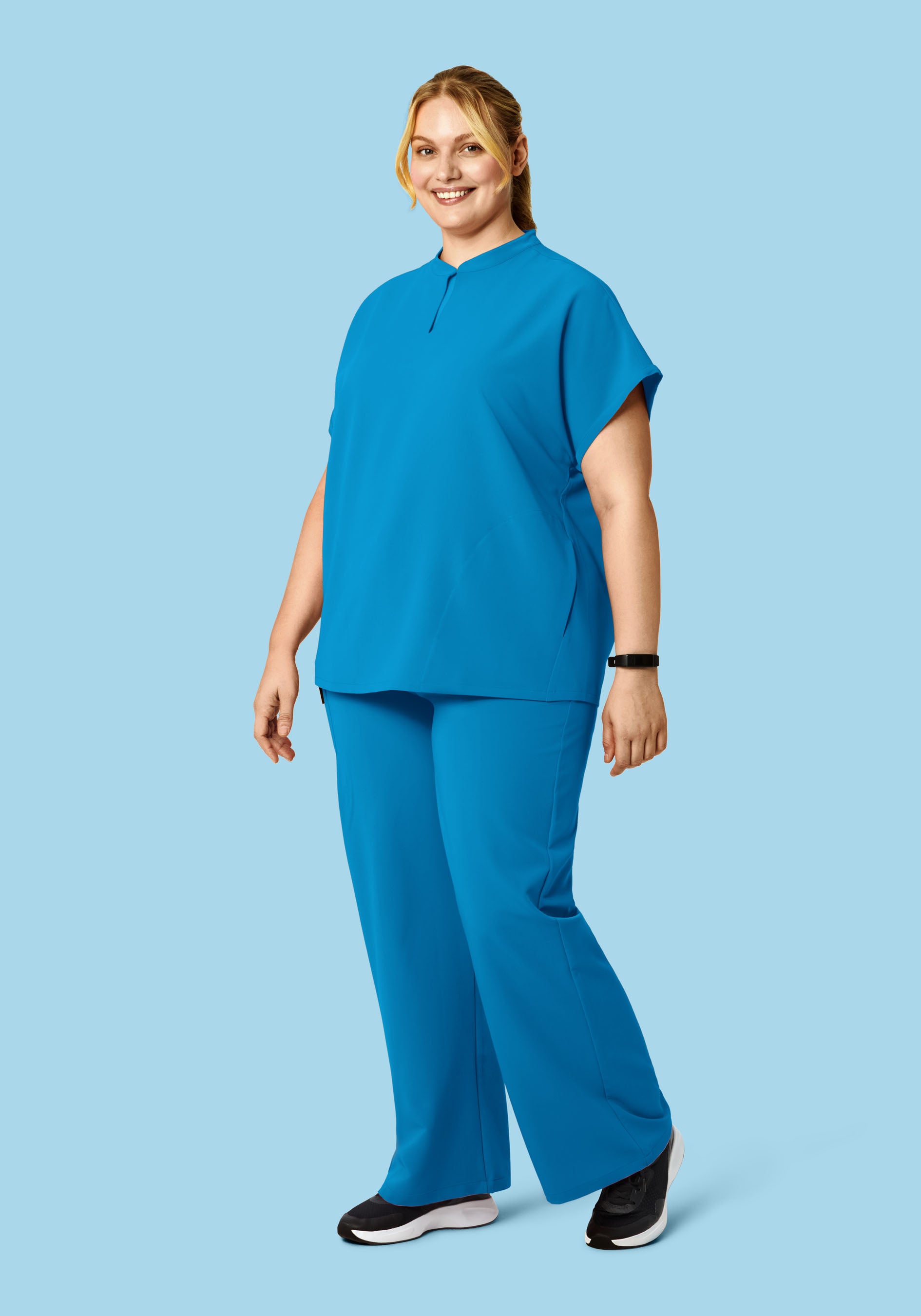 Mandarin Dolman Top Electric Blue