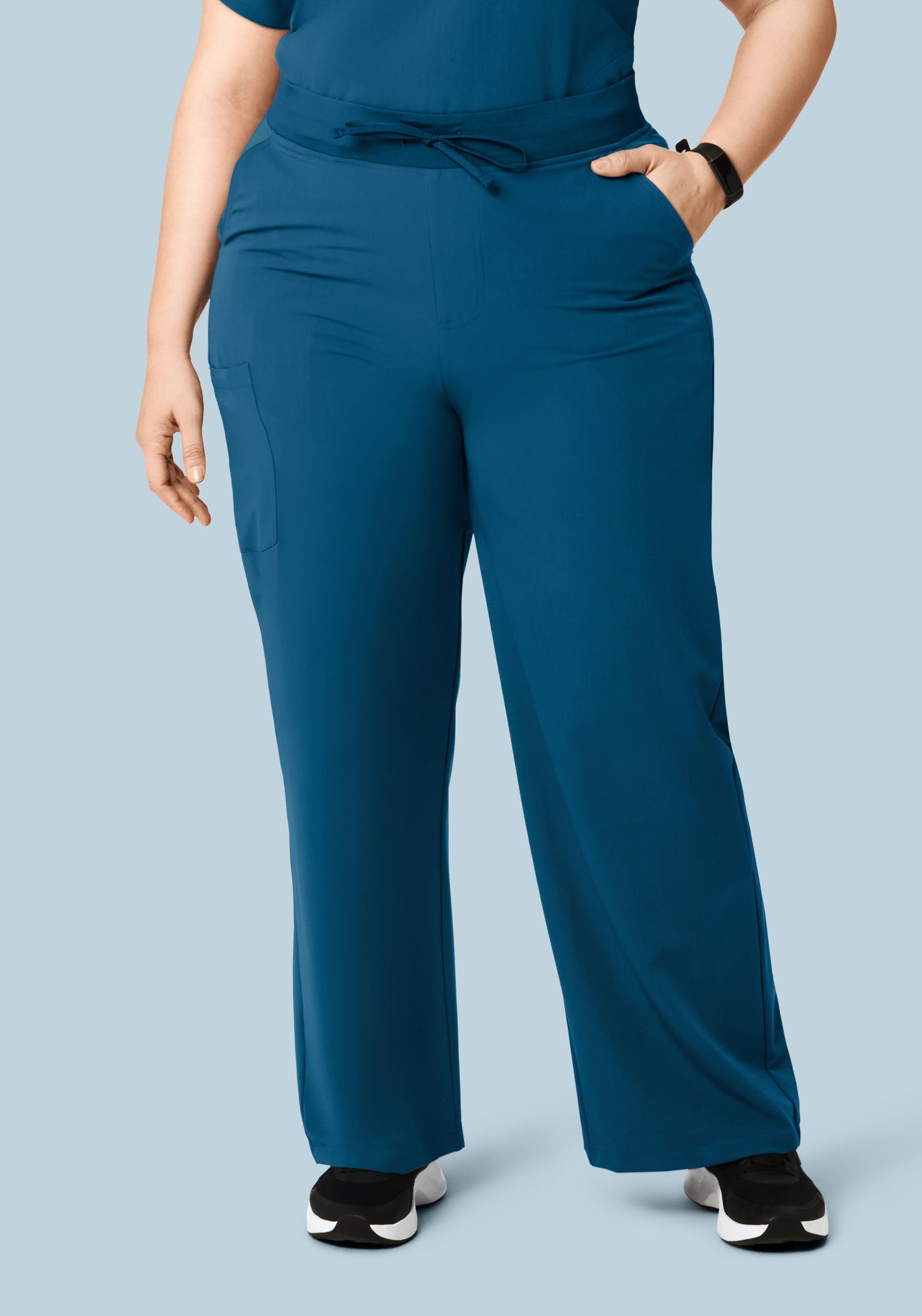 High Waisted Wide Leg Harbor Blue