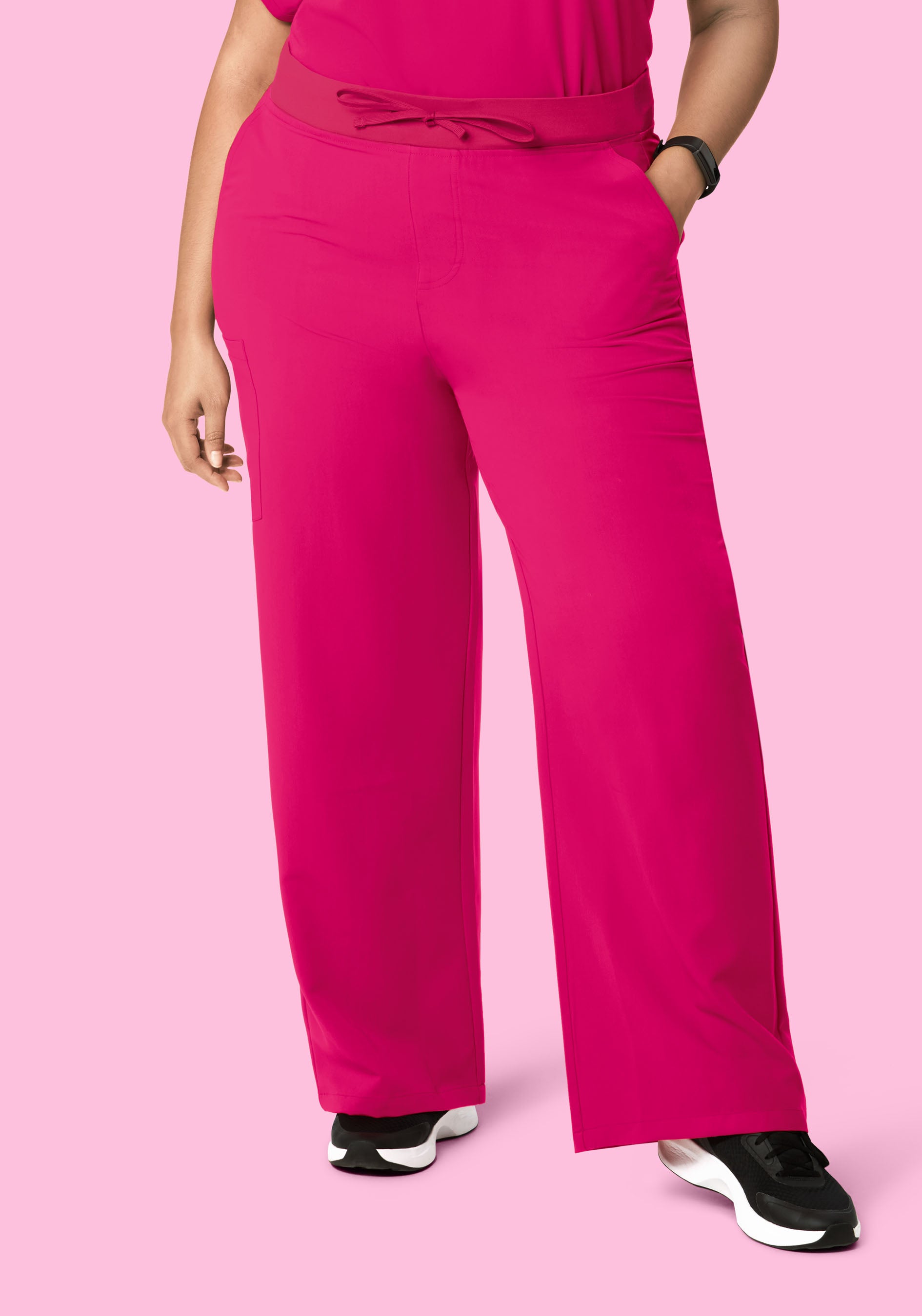 High Waisted Wide Leg Raspberry