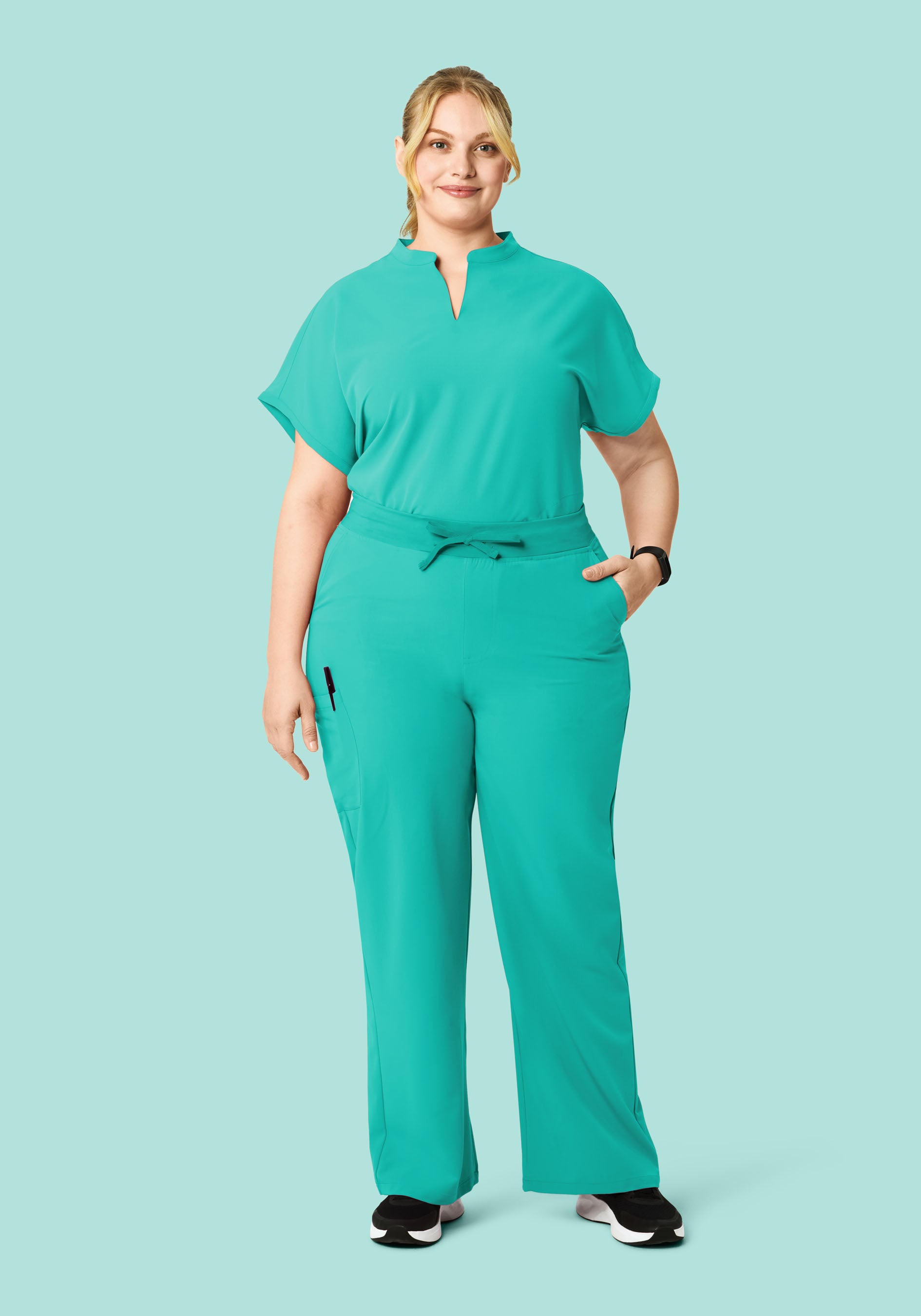 High Waisted Wide Leg Surgical Green