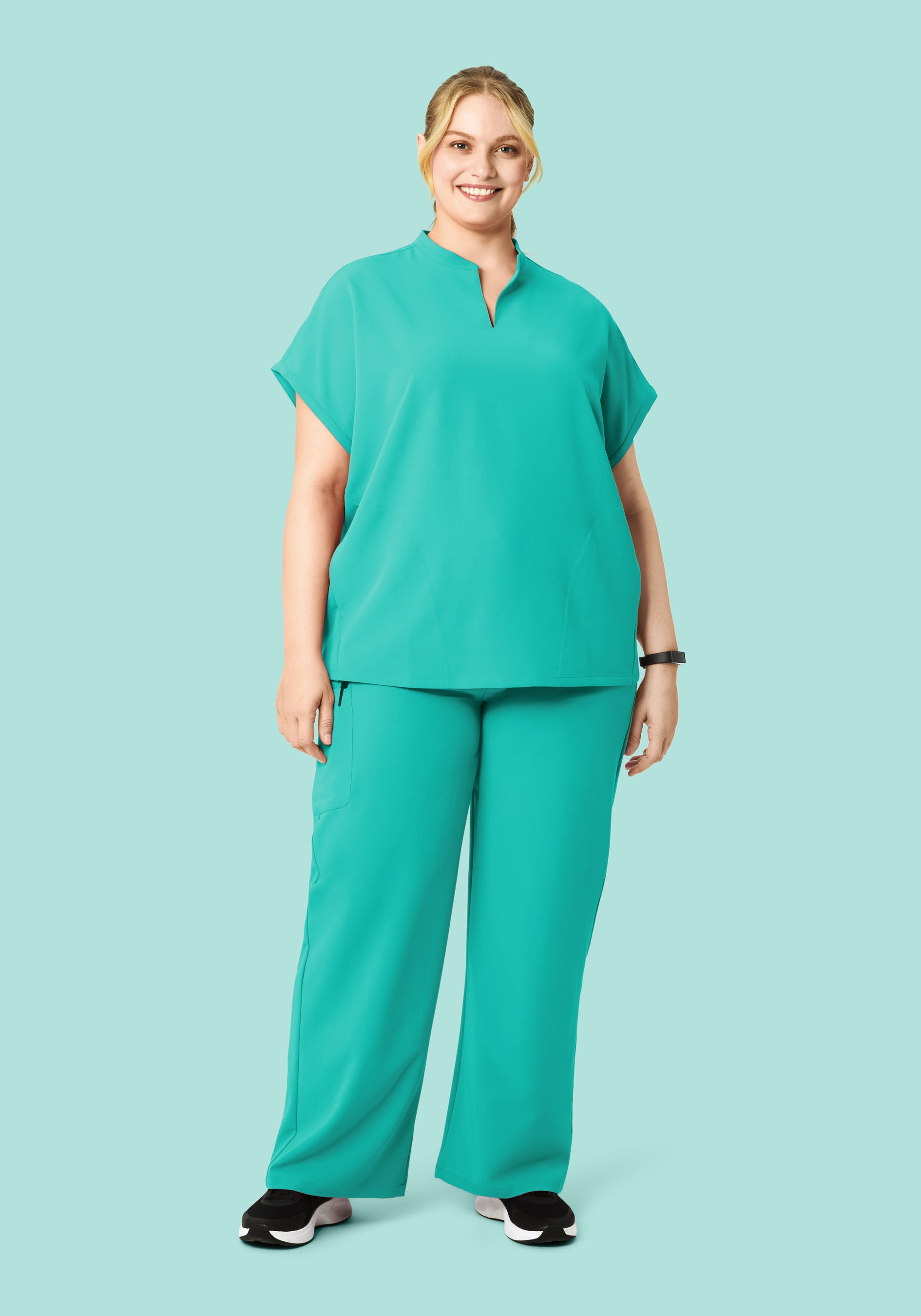 High Waisted Wide Leg Surgical Green