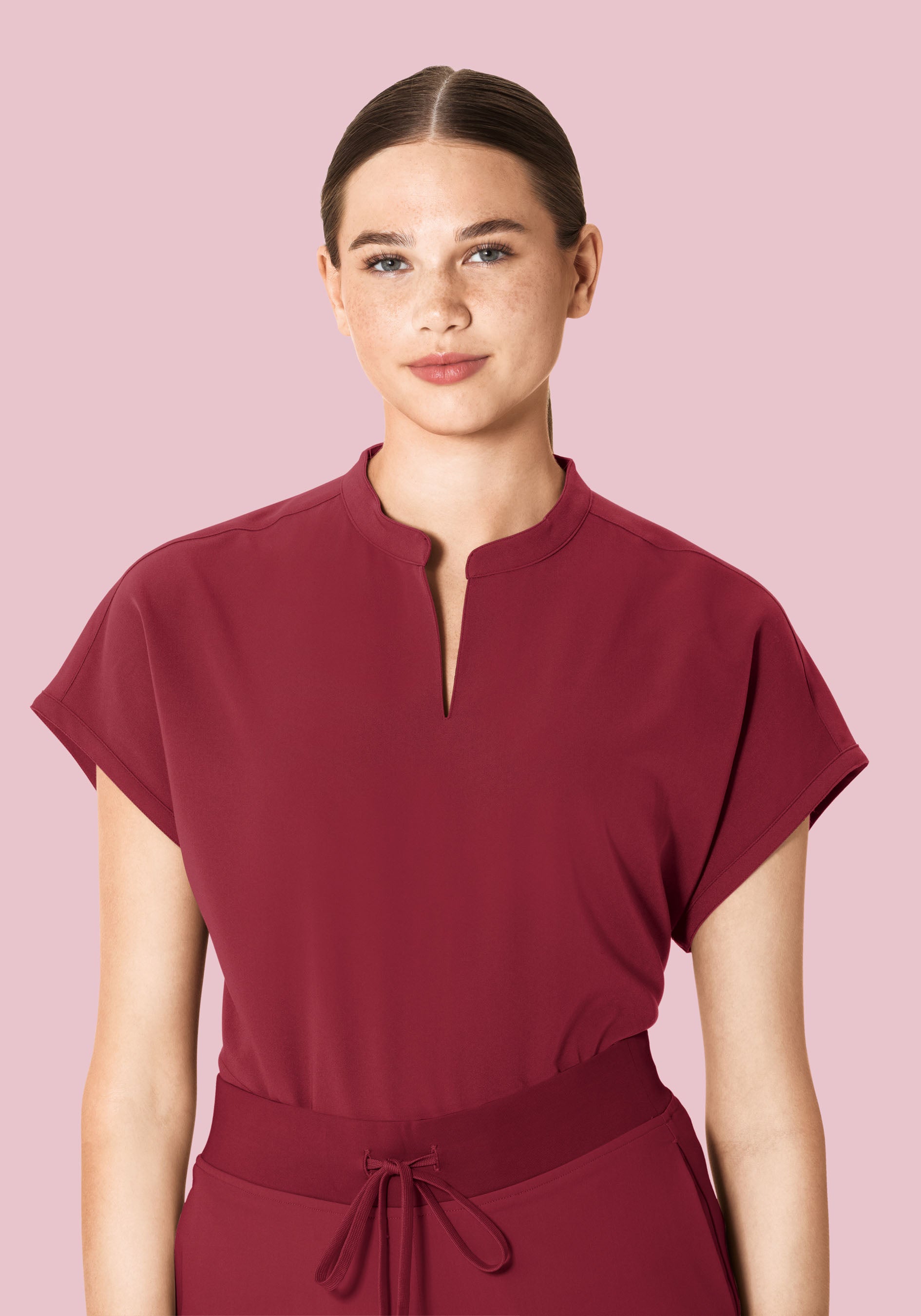 Mandarin Dolman Top Garnet