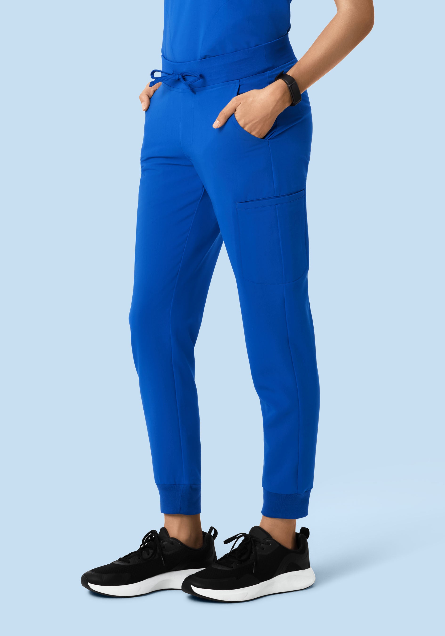 Women's Mid-Rise 11-Pocket Jogger Scrub Pants - Cobalt | Mandala