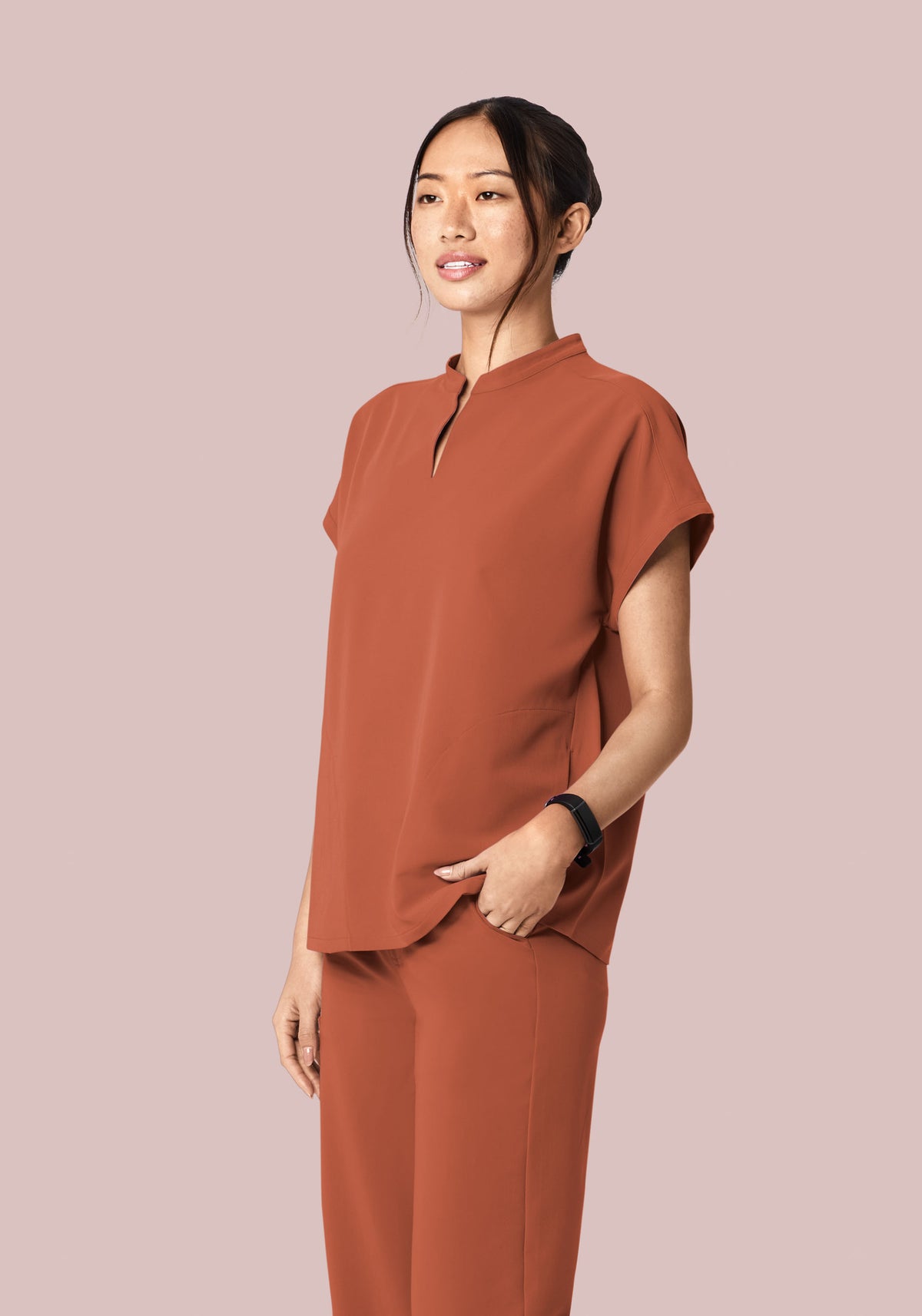 Mandarin Dolman Top Chestnut