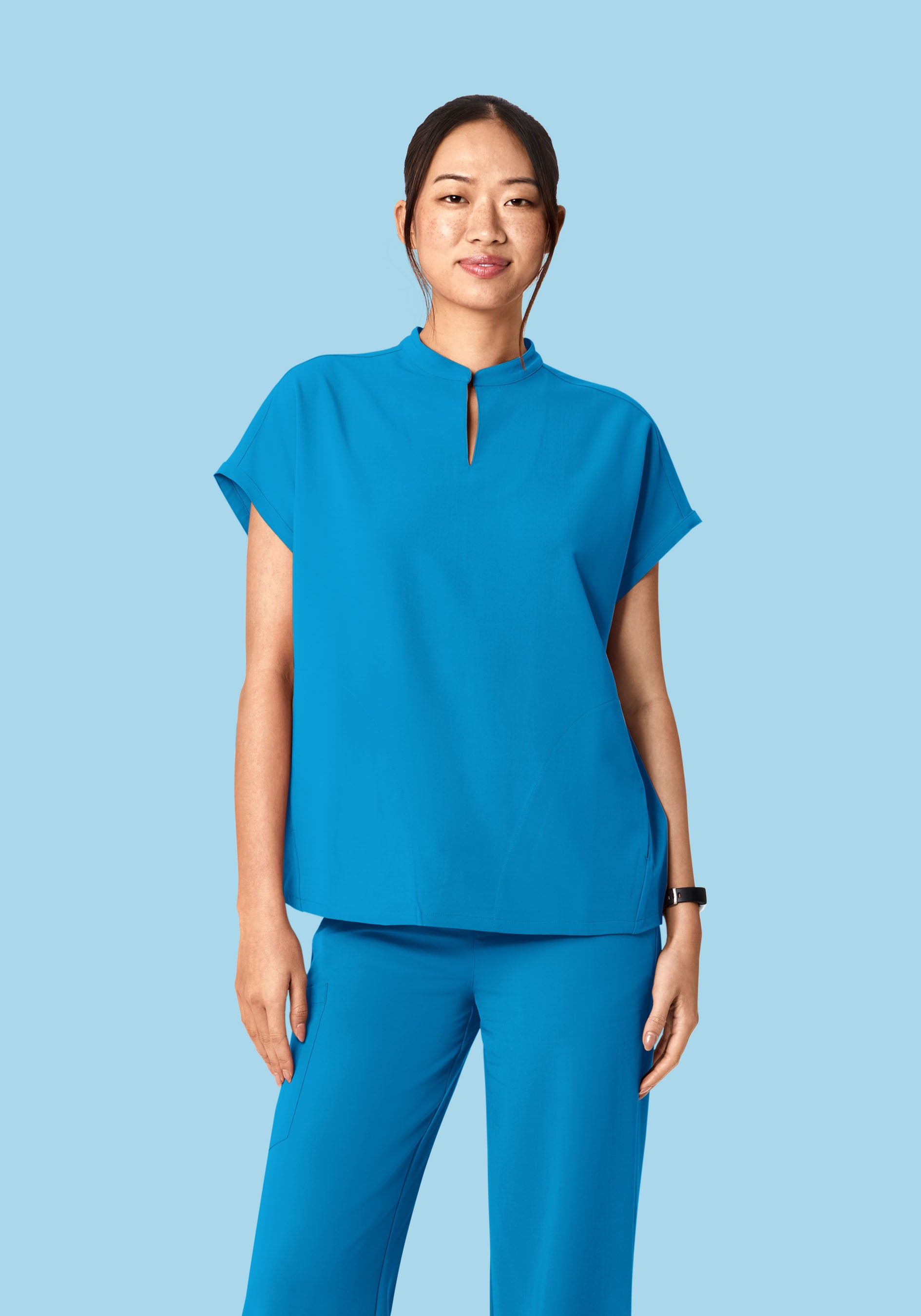 Mandarin Dolman Top Electric Blue