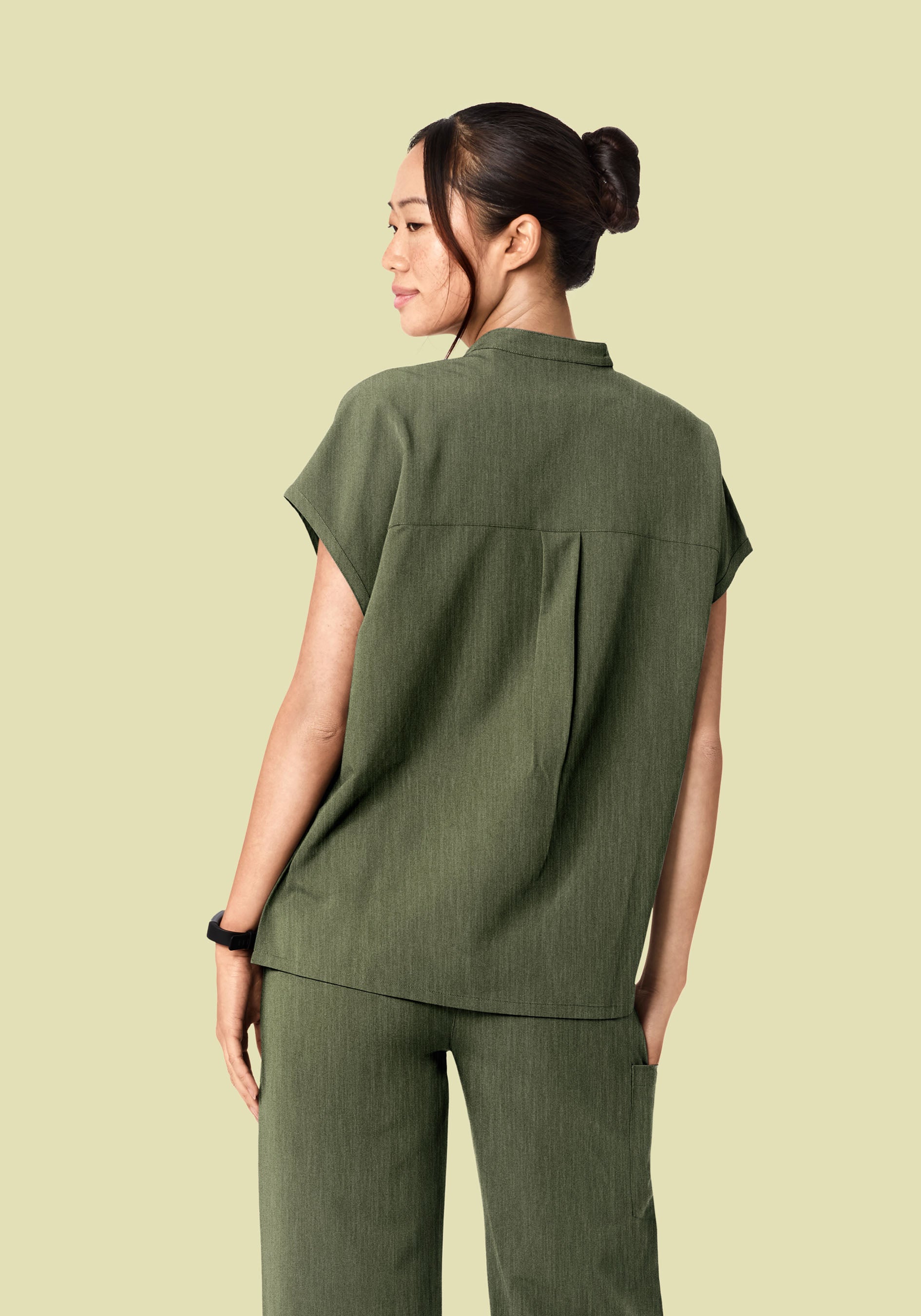 Mandarin Dolman Top Heather Olive