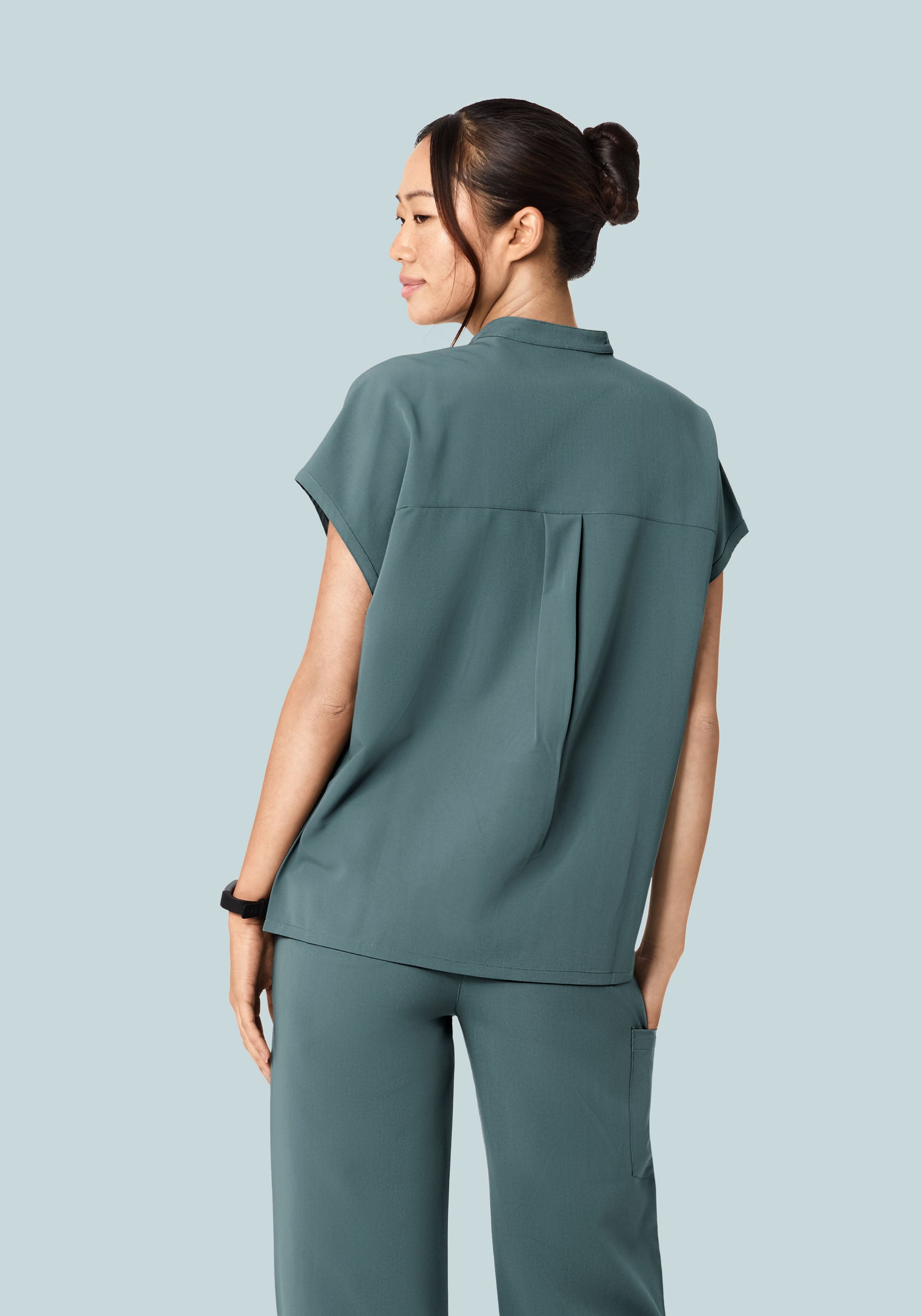 Mandarin Dolman Top Stormy Sky