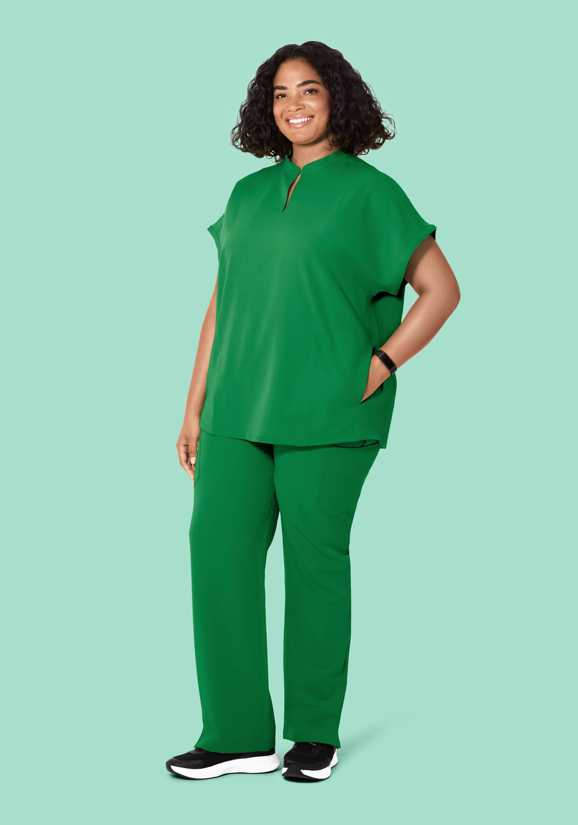 Mandarin Dolman Top Emerald