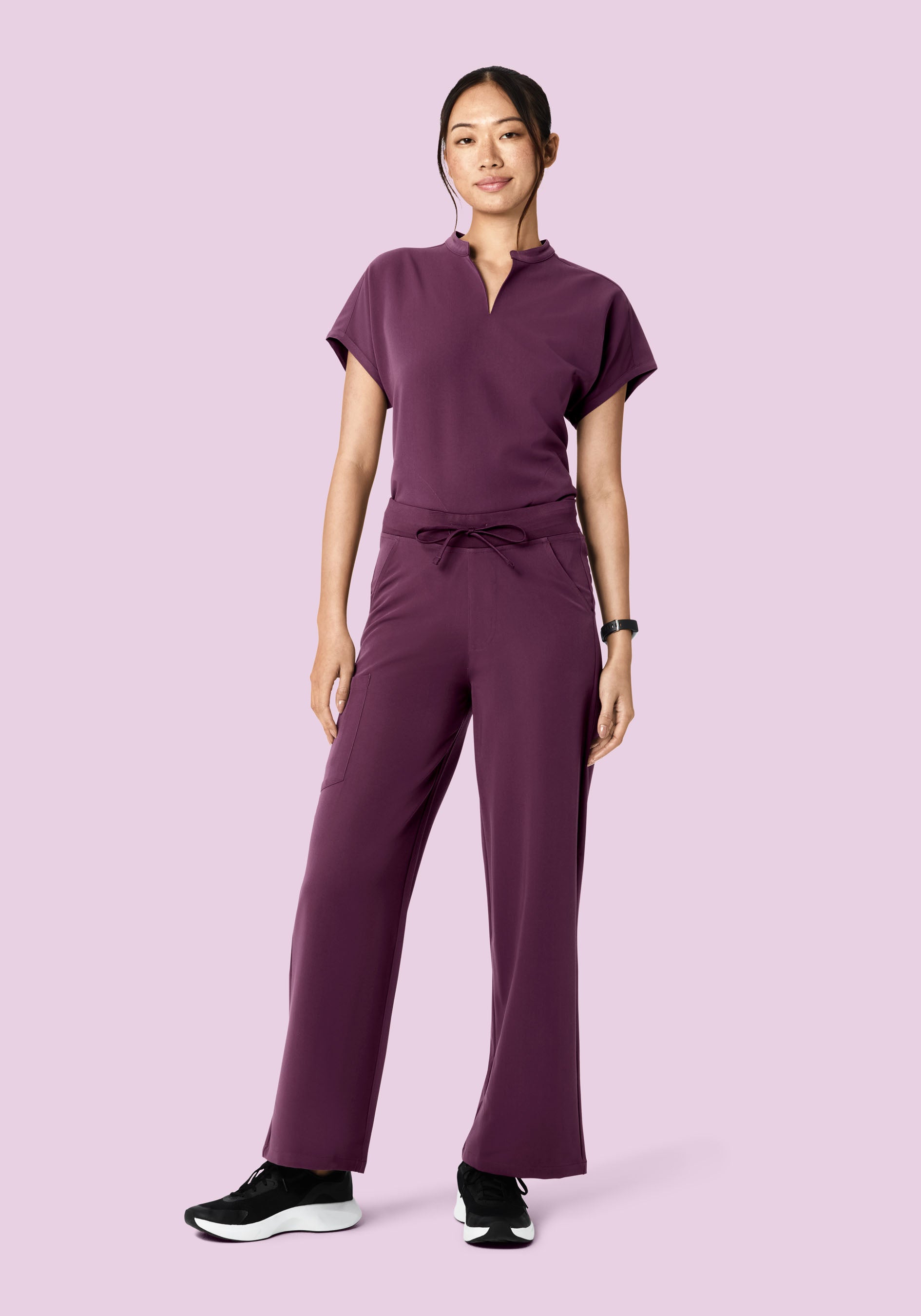 High Waisted Wide Leg Bordeaux