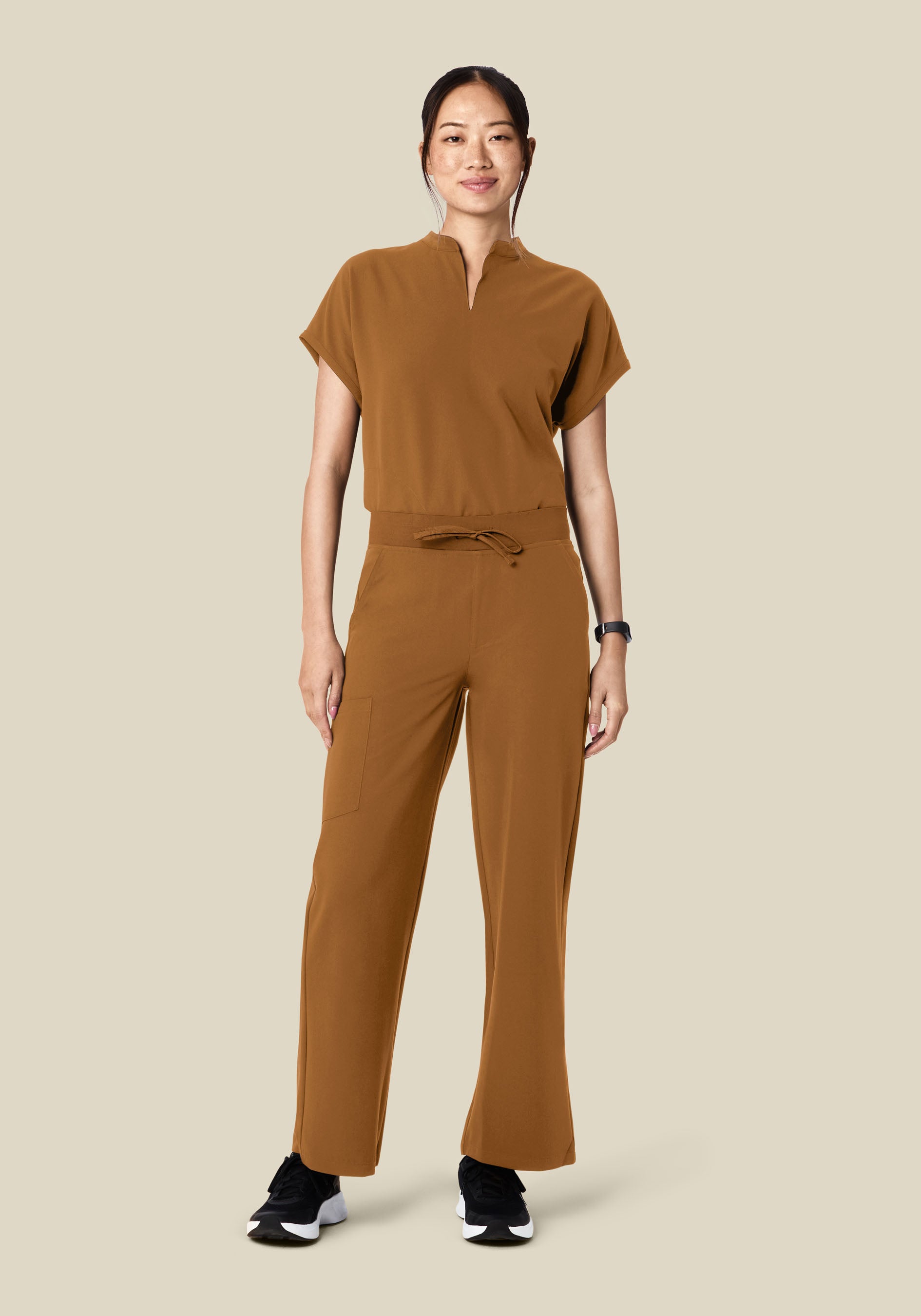 Mandarin Dolman Top Camel