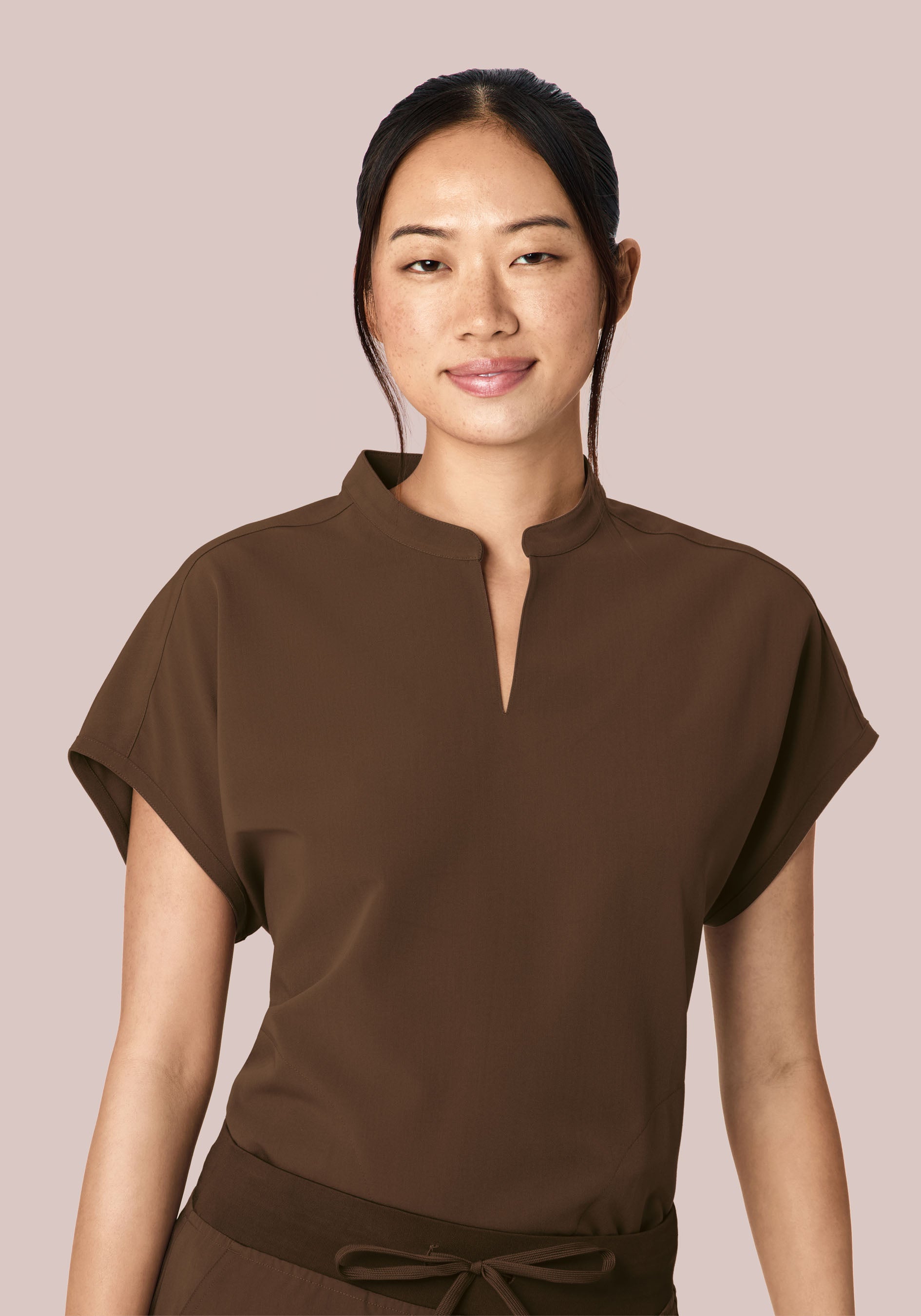 Mandarin Dolman Top Chocolate Brown