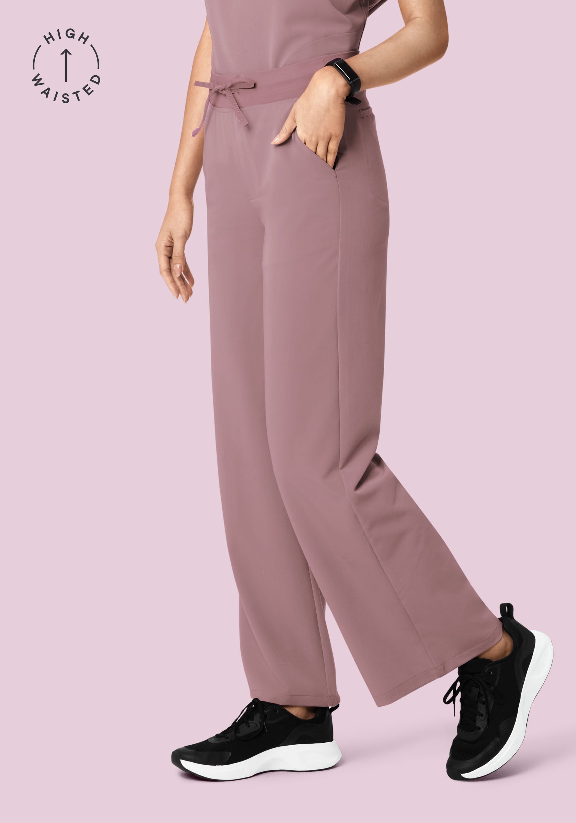 Women's High Waisted Wide Leg Scrub Pants - Dusk | Mandala Scrubs