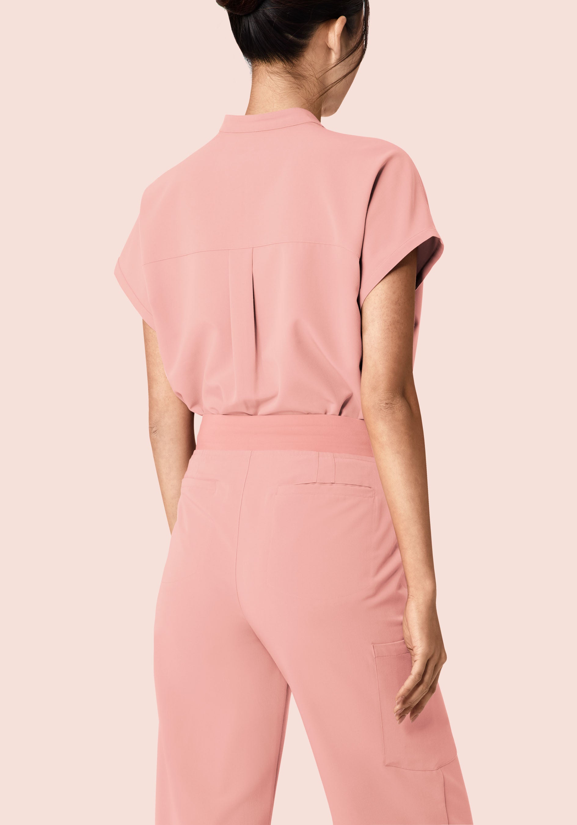 High Waisted Wide Leg Dusty Pink